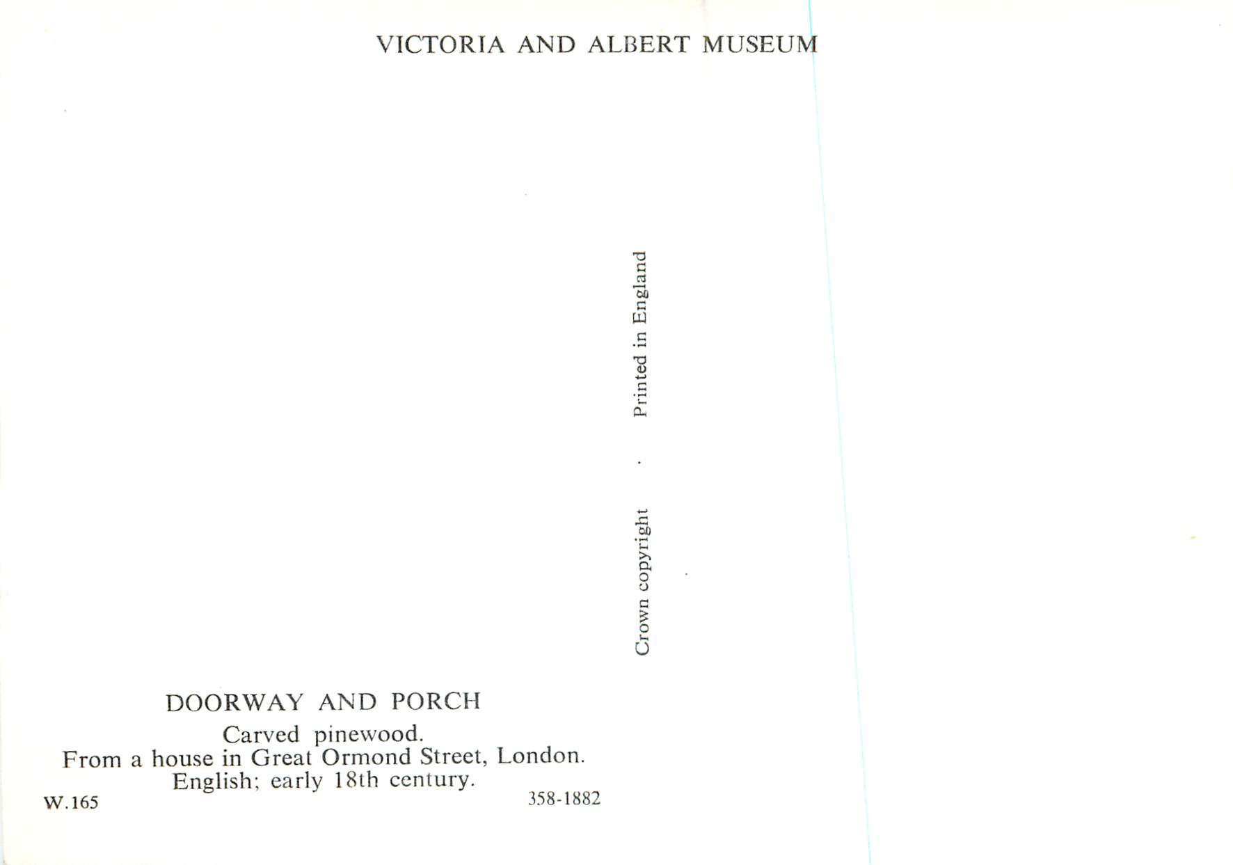 CPM Doorway and Porch Carved pinewood Victoria and Albert Museum  — Verso