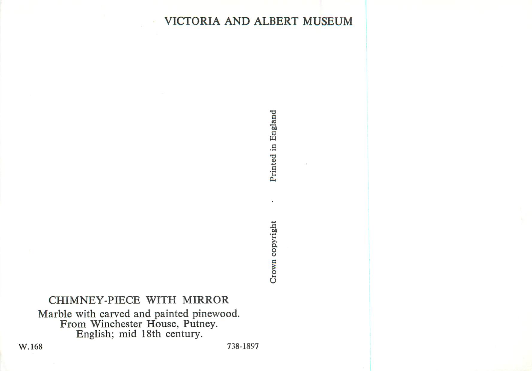CPM Chimney piece with mirror Victoria and Albert Museum  — Rückseite