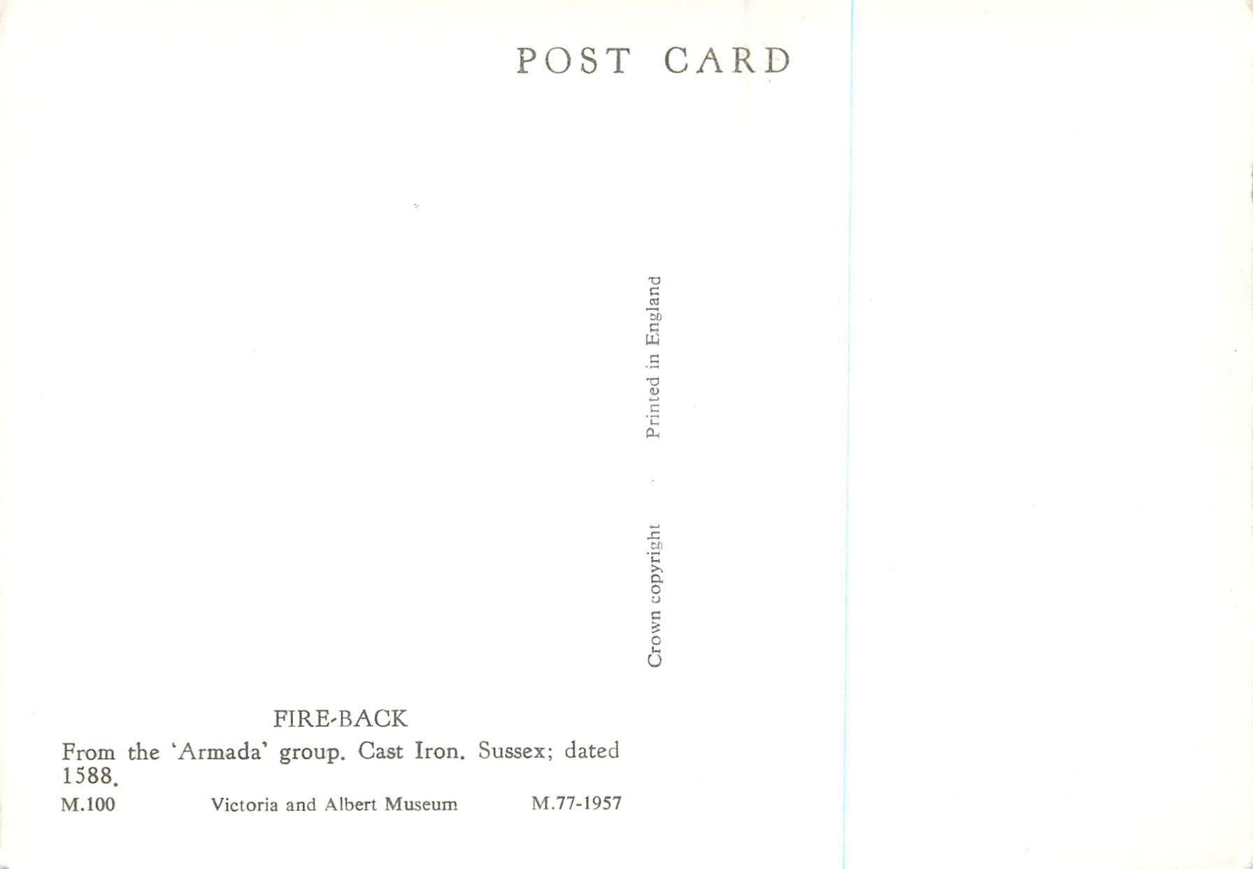 CPM Fire Back From the Armada Group Cast Iron Sussex Victoria and Albert Museum  — Rückseite