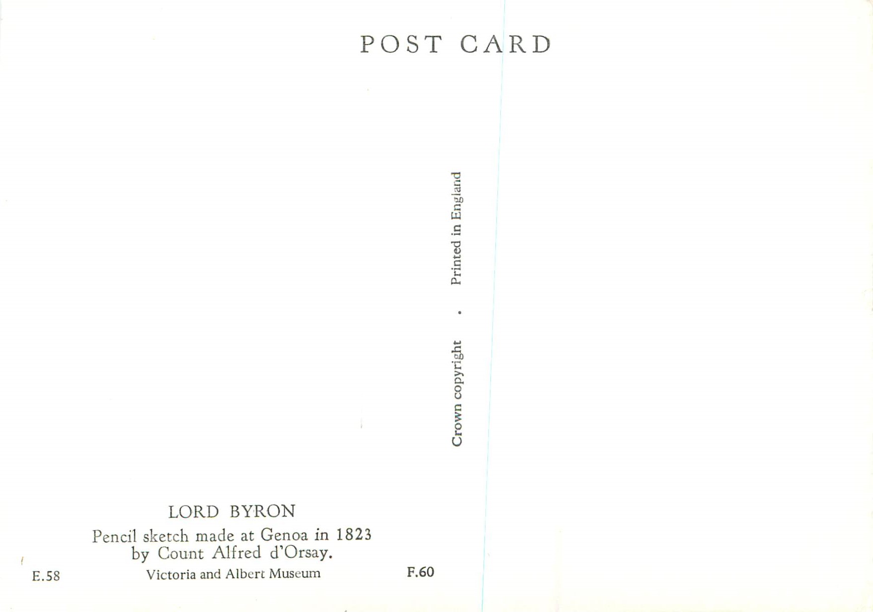 CPM Lord Byron Victoria and Albert Museum  — Rückseite