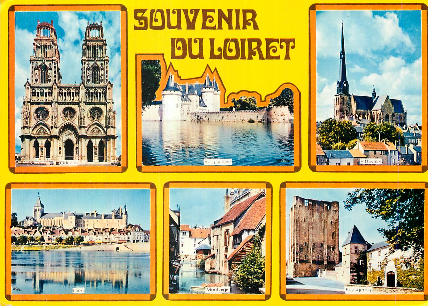 Souvenir of the Loiret — Orléans, Sully-sur-Loire, Othiaviers, Gien, Montargis, Bouaigney — Printer Mâcon