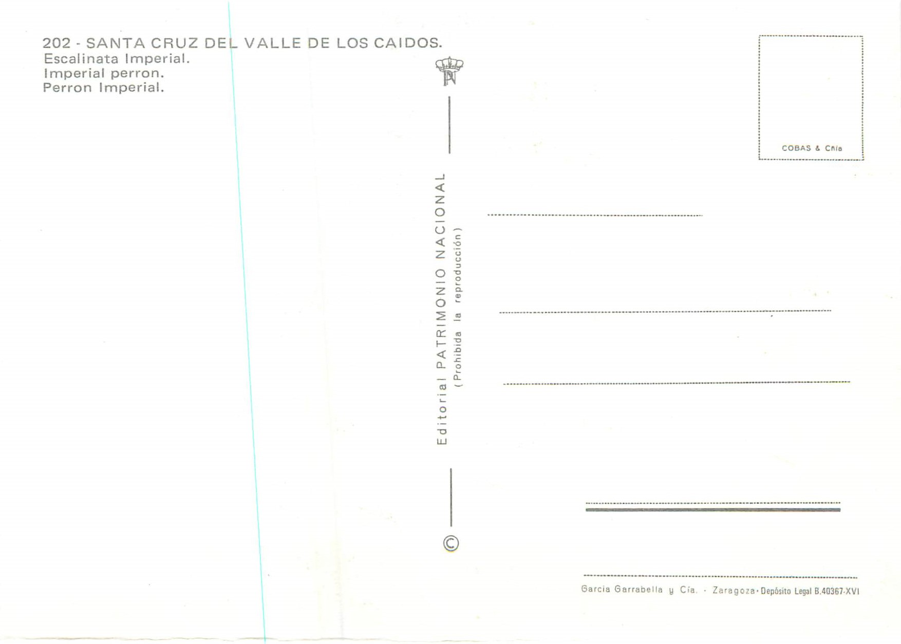 Santa Cruz del Valle de los Caídos — Escalinata Imperial — Editorial Patrimonio Nacional — Back