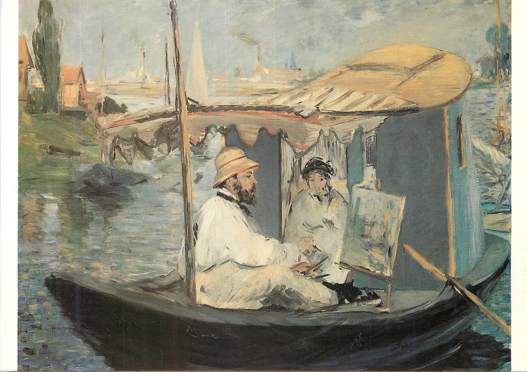 CPM Manet Claude Monet dans son atelier Neue Pinakothek Munich 