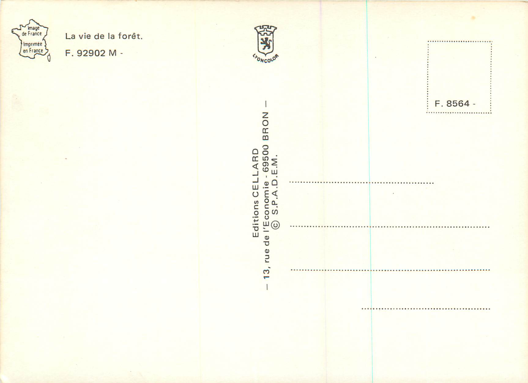 CPM La vie de la foret Renard Chevreuil Ecureuil — Rückseite