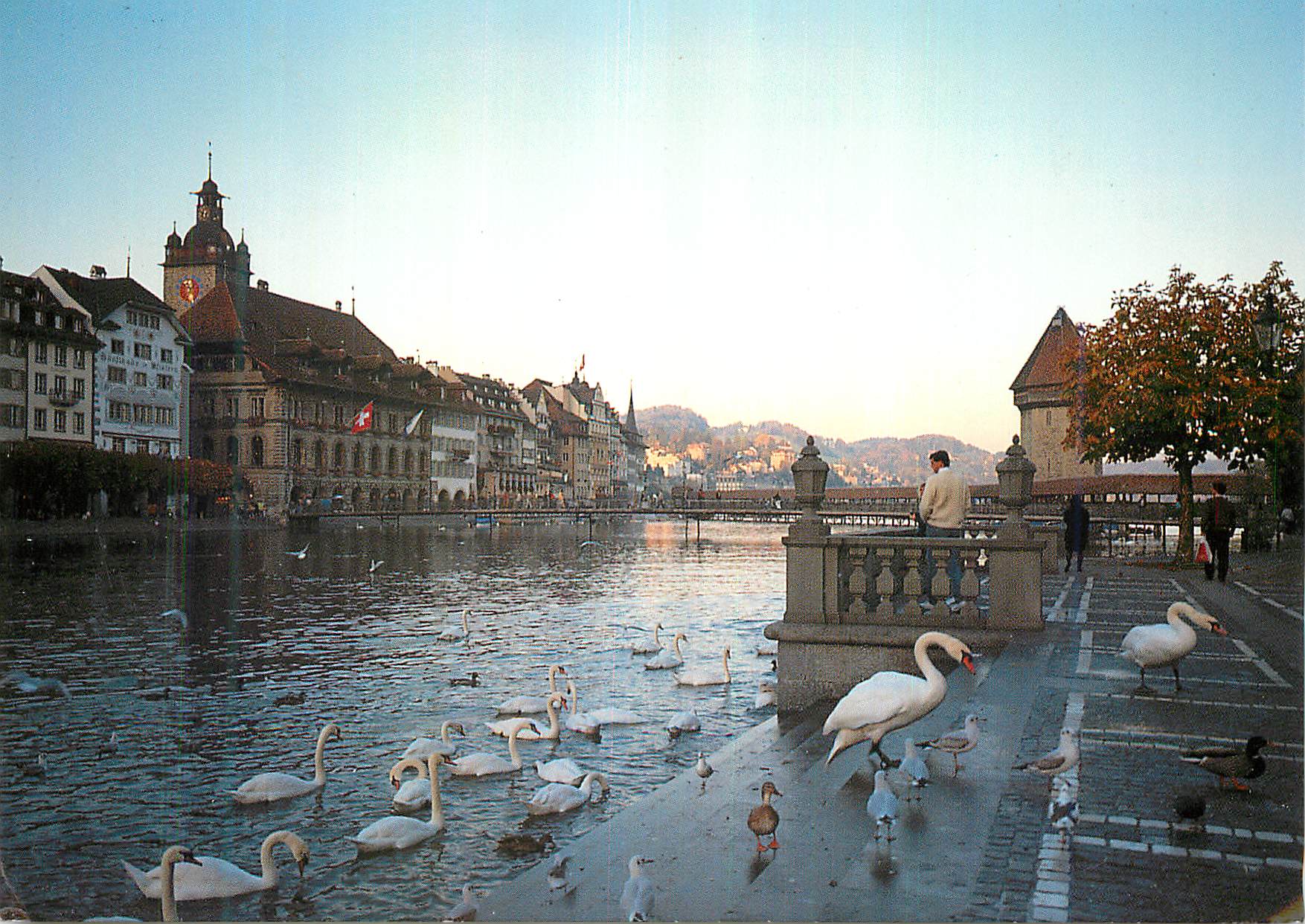 CPM Luzern Blick auf Rathaus und Kapellbrucke 