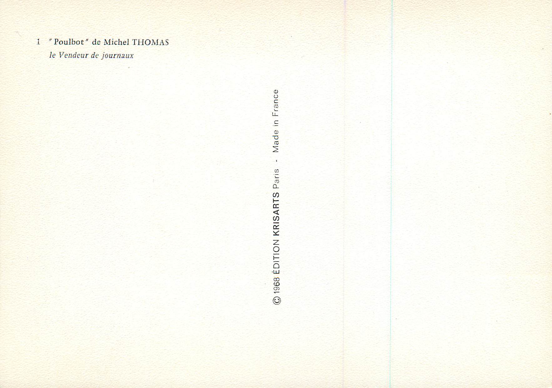 CPM Poulbot de Michel Thomas le Vendeur de journaux Paris Sacre Cœur — Rückseite