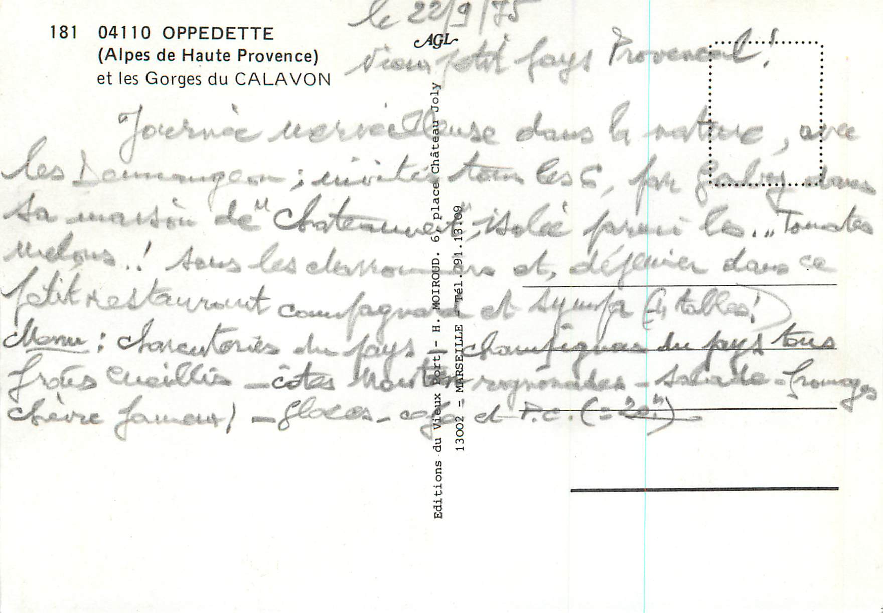 Oppèdeette — Alpes de Haute Provence und die Gorges du Calavon — Éditions du Vieux Port — Rückseite