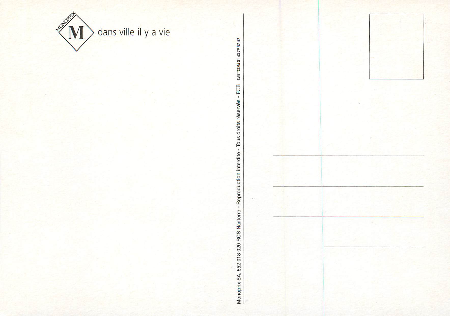 CPM Monoprix Naturellement  — Rückseite