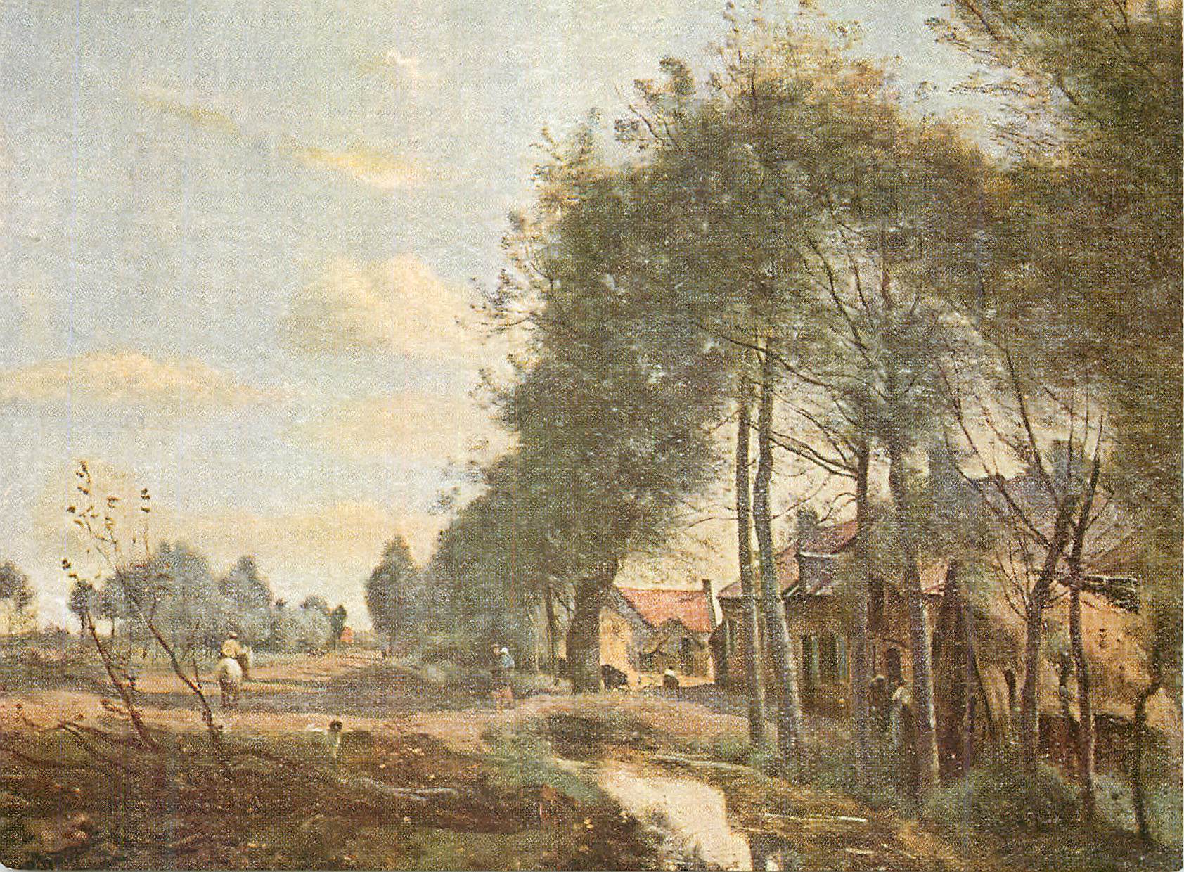 CPM Jean Baptiste Camille Corot La route de Sin le Noble 