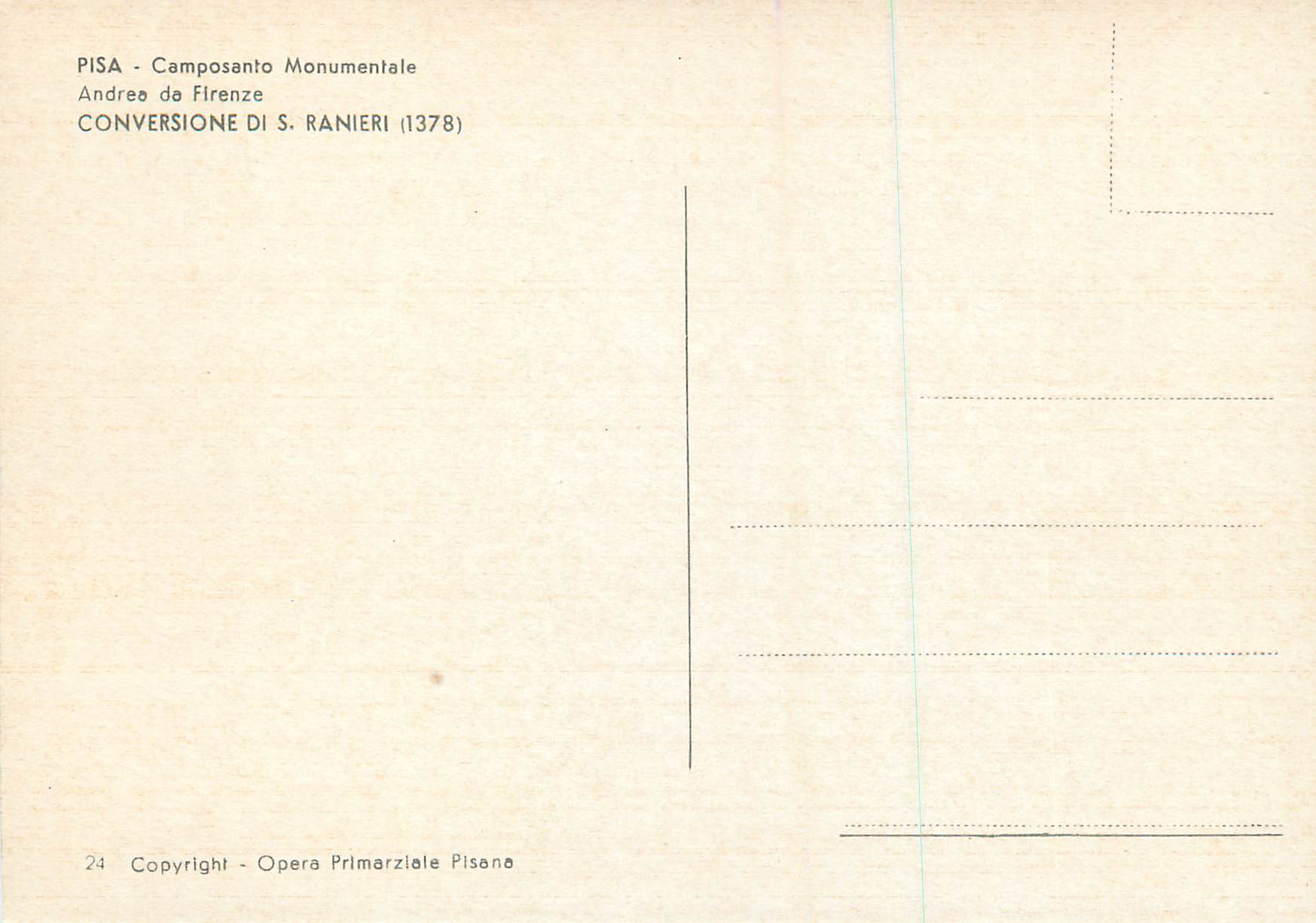 CPM Pisa Camposanto Monumentale Andreo de Firenze  — Verso