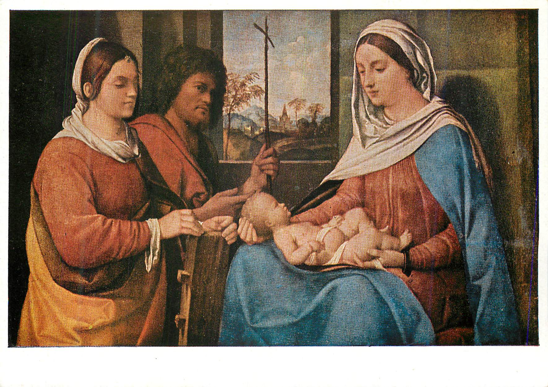 CPM Giorgone Castelfranco Venezia Sacra Conversazione La Madonna col Bimbo ef Santi Caterina e Giovanni Battista 