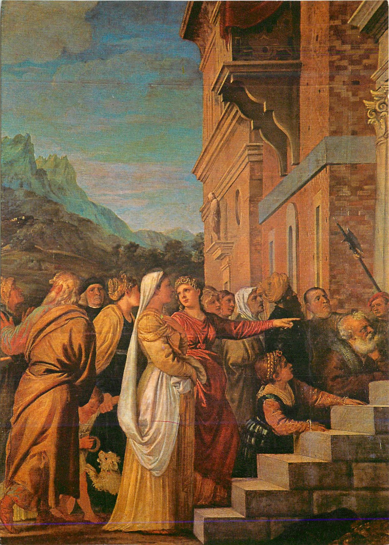 CPM Venezia Gallerie dell Accademia Tiziano Vecellio La Presentation au Temple detail 