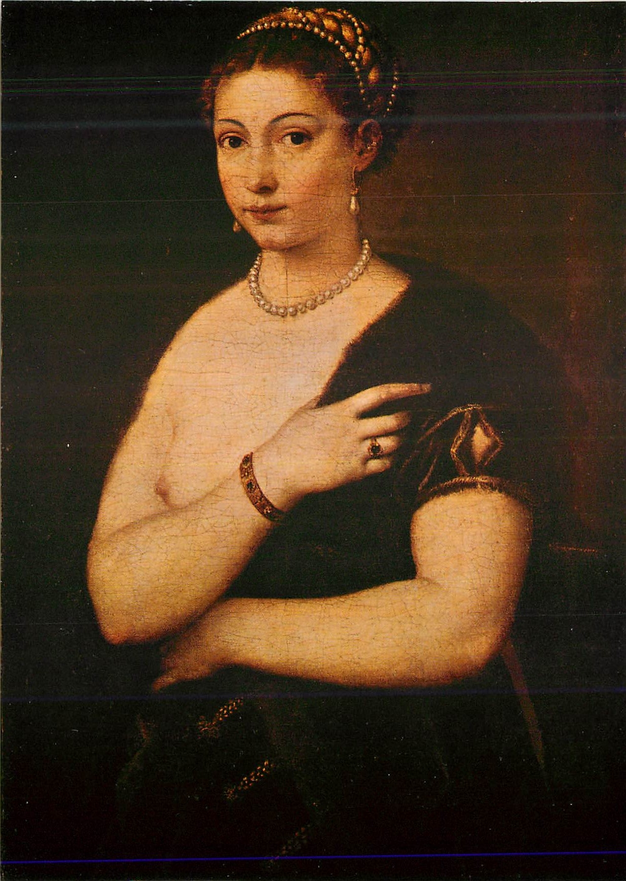 CPM Kunsthistorisches Museum Wien Tizian Tiziano Vecelli Fille a la fourrure 