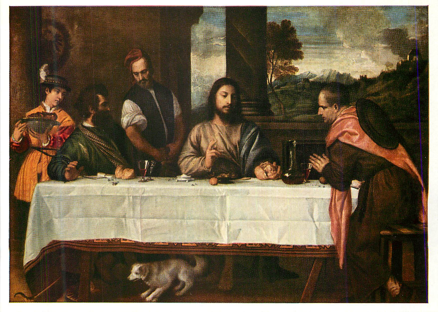 CPM Tizian Die Junger von emaus Paris Louvre 