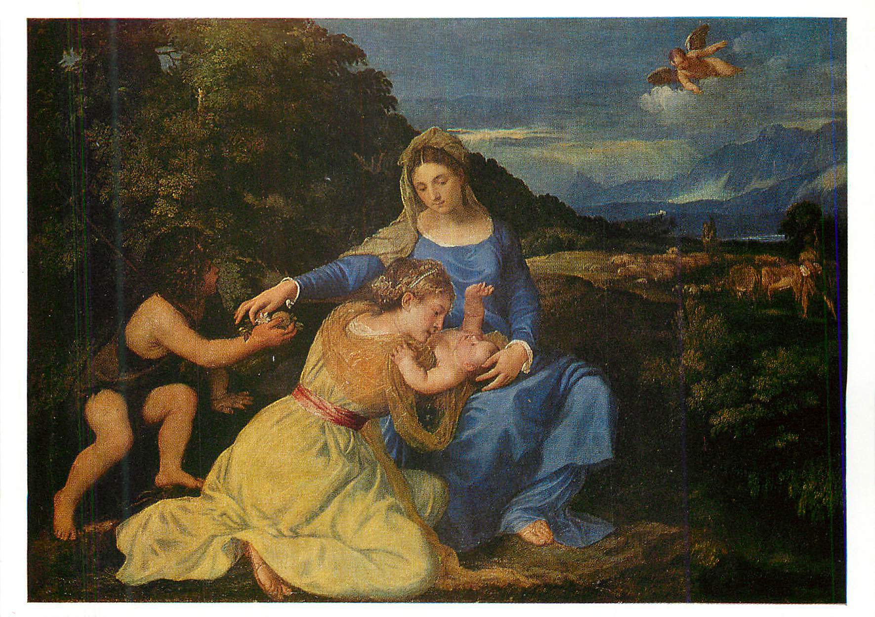 CPM National Gallery Titian Madonna and Child with SS John the Baptist 