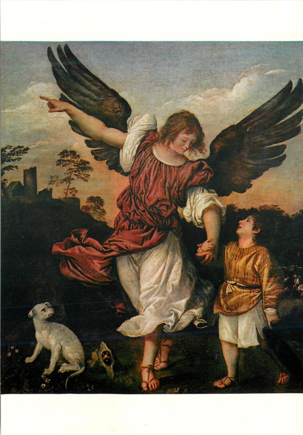 CPM Venezia Gallerie dell Accademia Tiziano Vecellio Tobiolo a l Arcangelo Raffaele 
