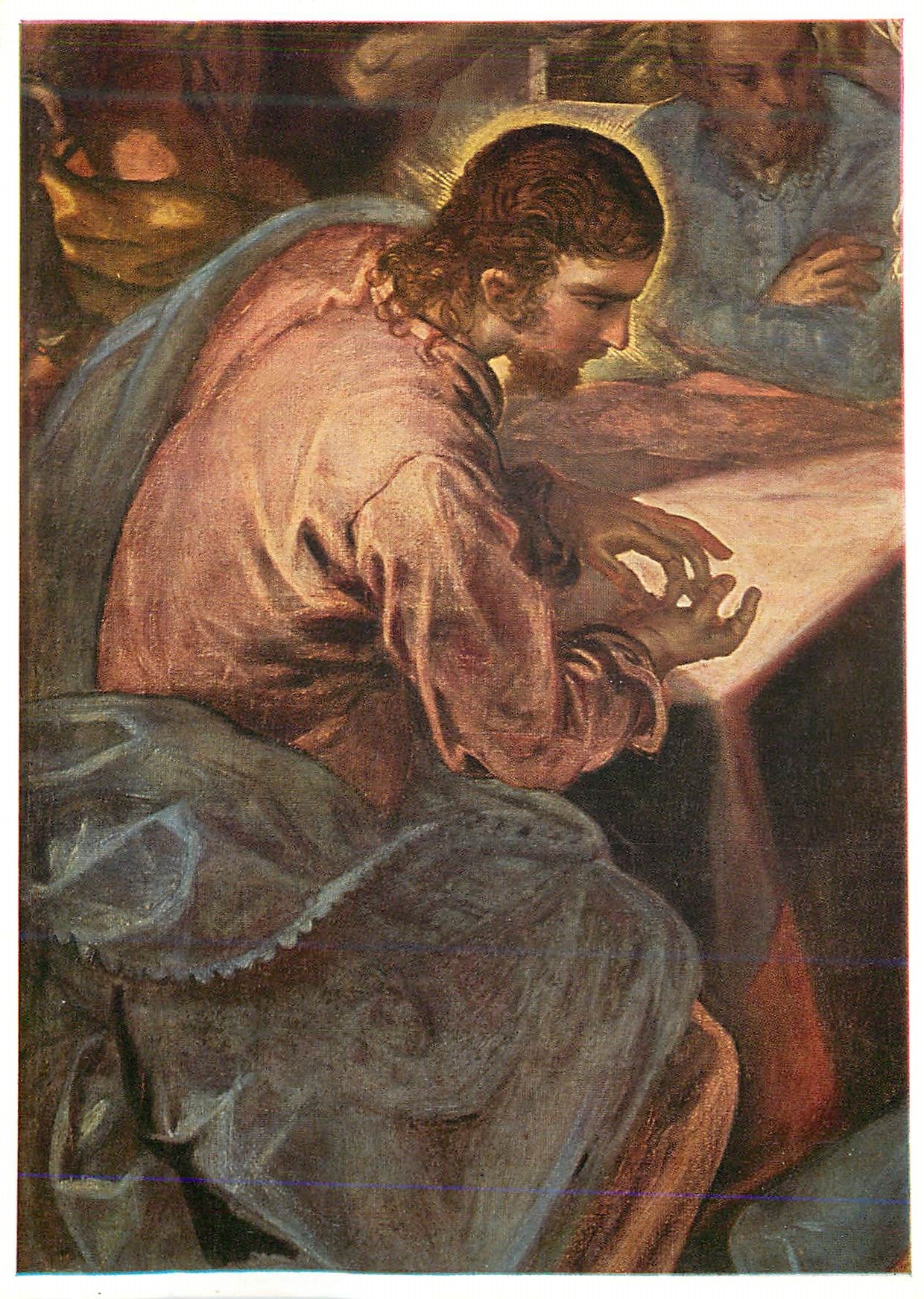 CPM Tintoretto Christus aus Christus bei Maria und Martha 