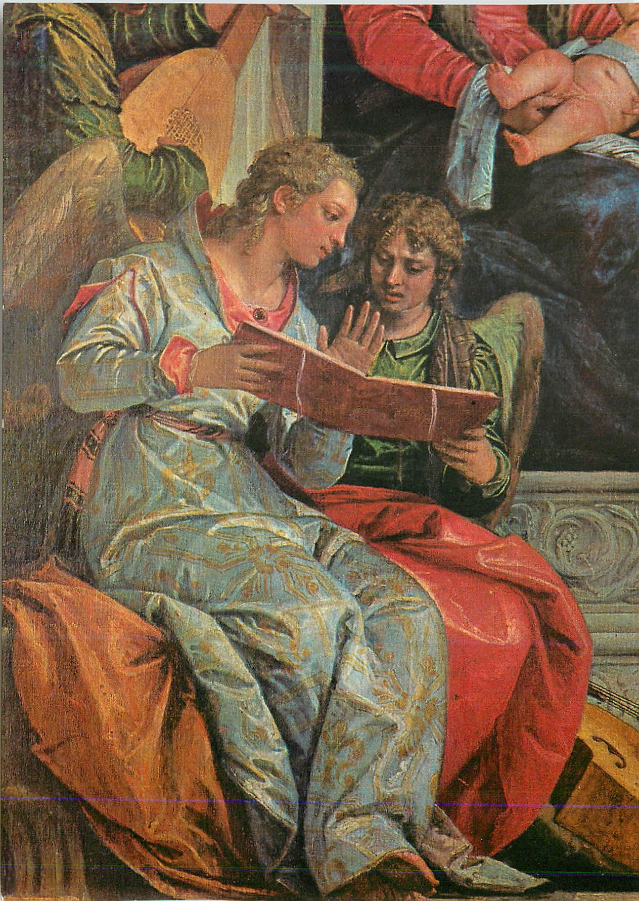 CPM Venezia Gallerie dell Accademia Paolo Veronese Marriage of St Catherine detail 