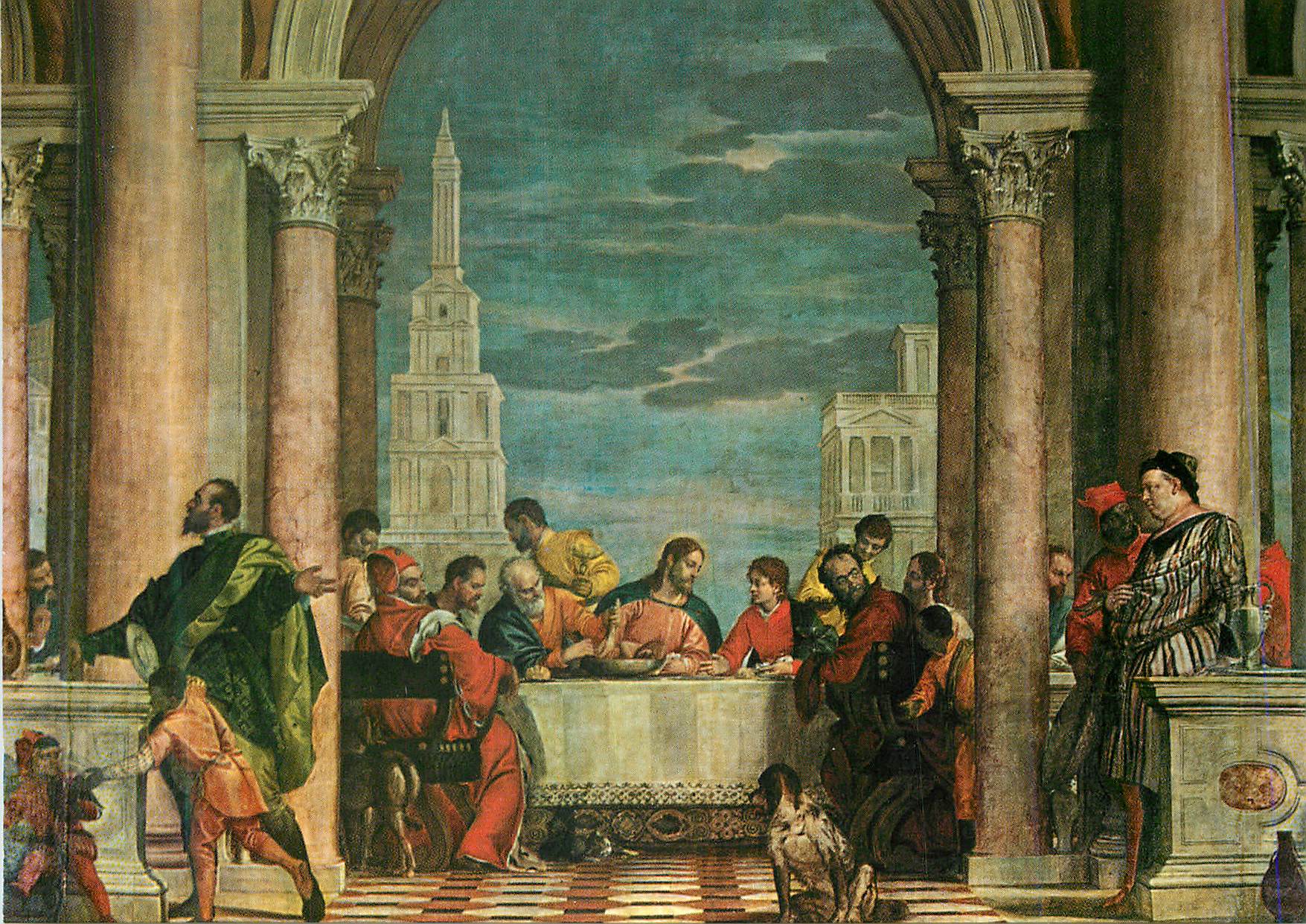 CPM Paolo Caliari detto il Veronese Le Banquet chez Levi detail 