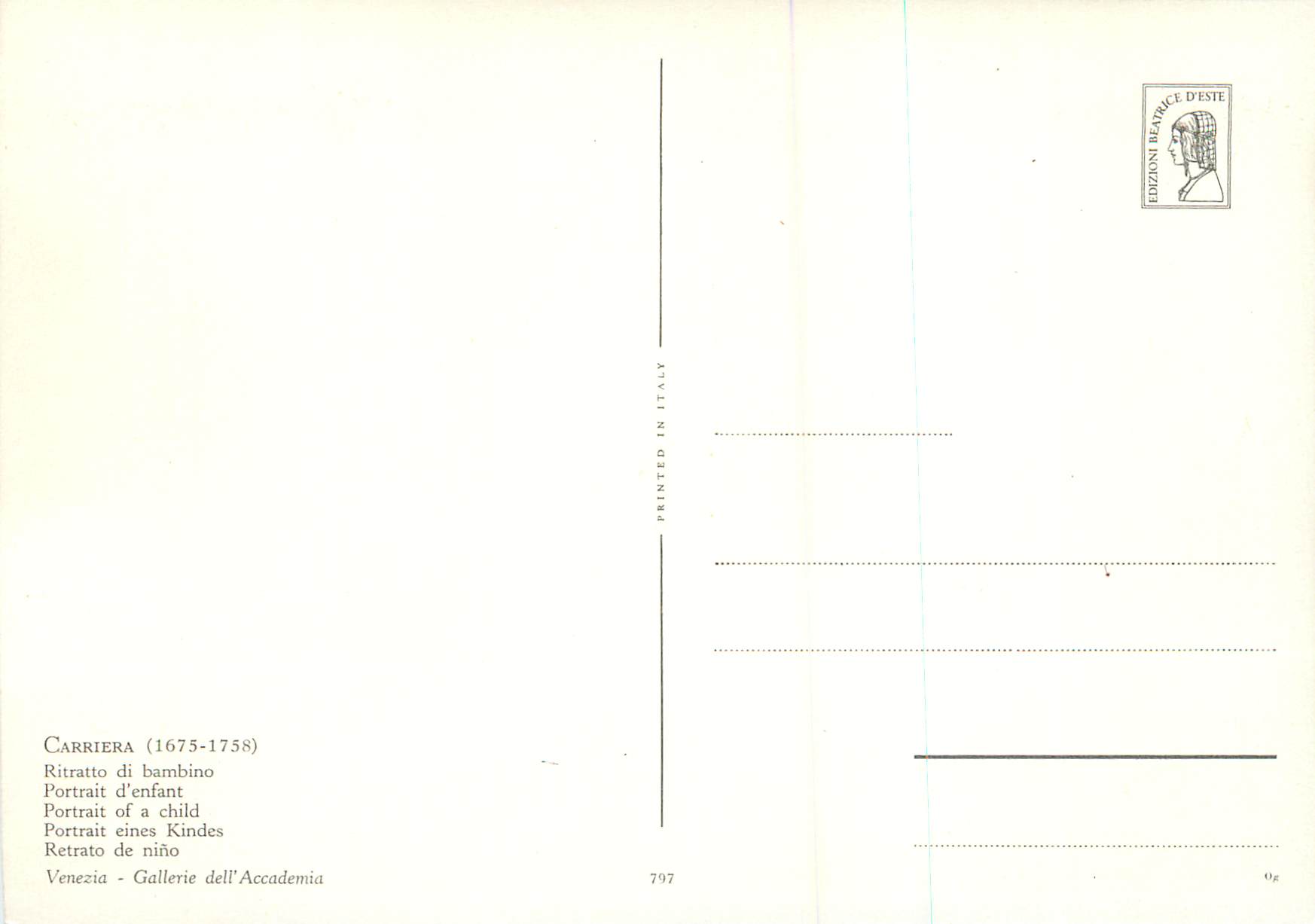 CPM Carriera Portrait d enfant  — Verso