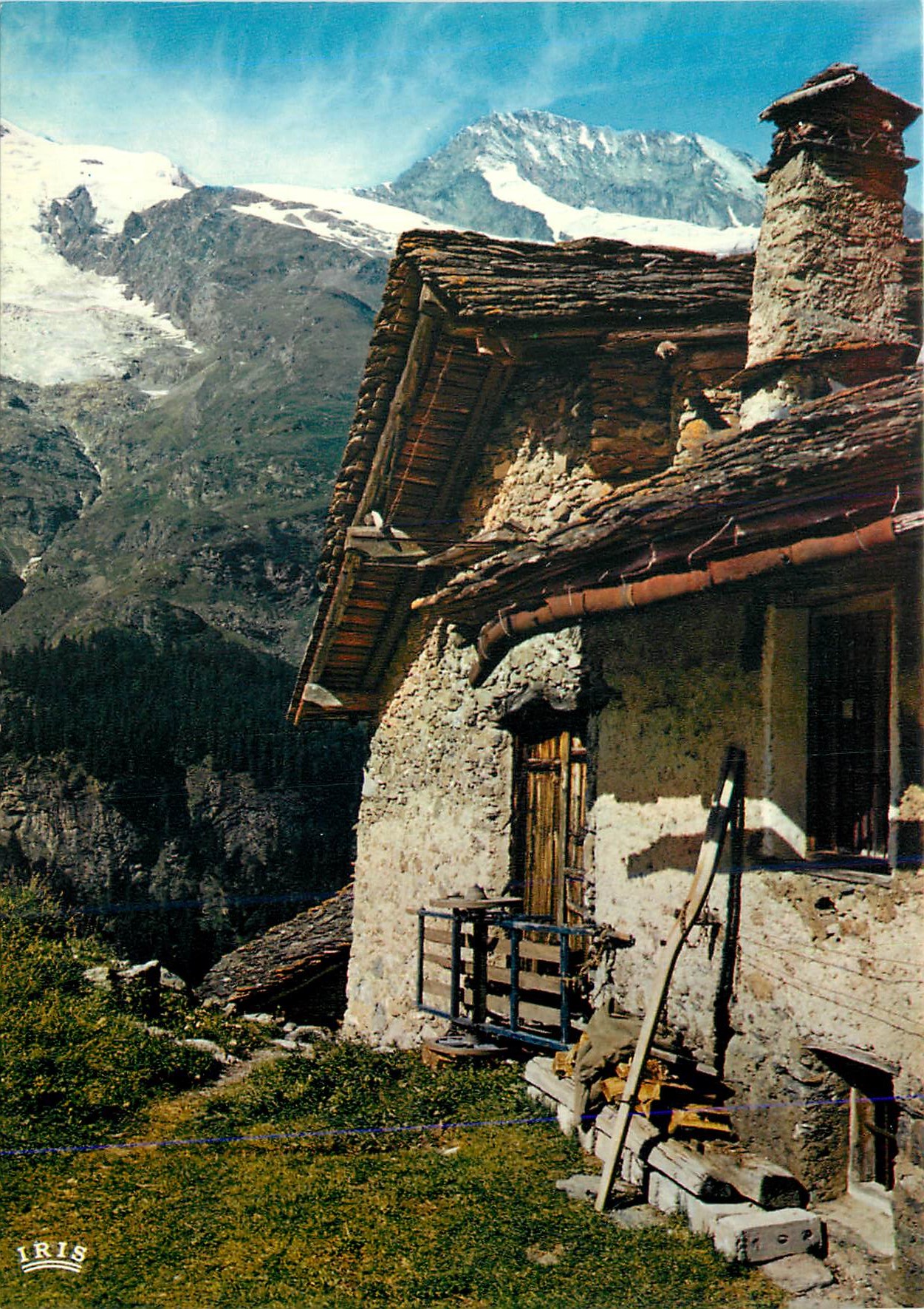 CPM Haute Tarentaise Le Mont Pourri et un chalet typique 