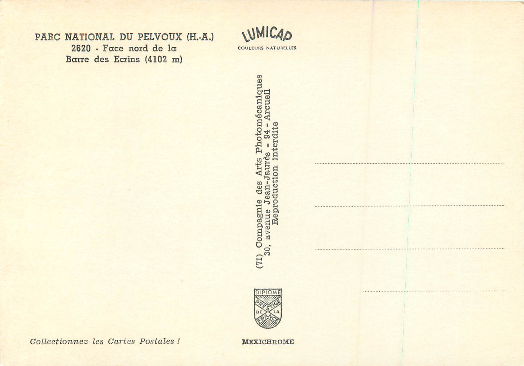 Barre des Écrins — Nordseite (4102 m) — Arts Jaures — Rückseite