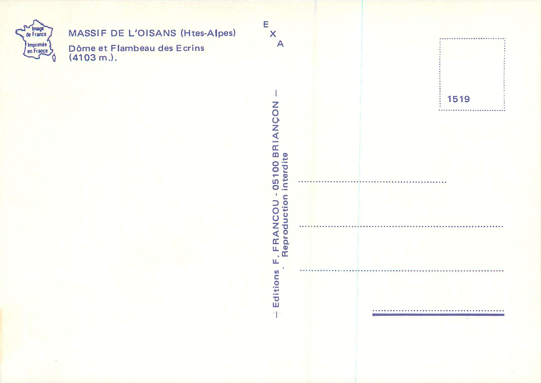Dôme et Flambeau des Ecrins — Massif de l'Oisans (Htes-Alpes) — Éditions F. Francou — Reverso