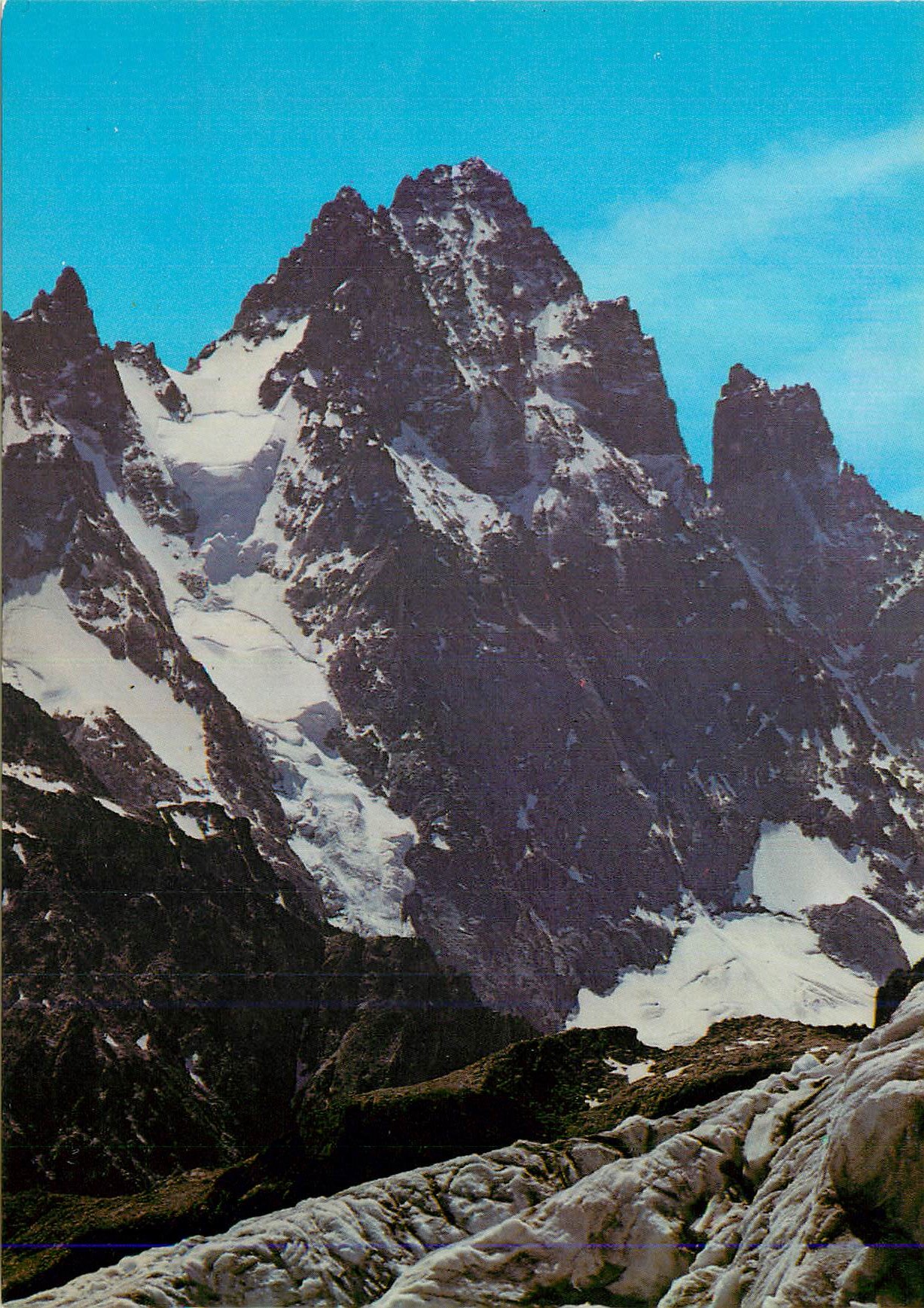Massif de l'Oisans — Le Pic Sans Nom (3914 m.) et le Coup de Sabre (3699 m.) — Editions F. Francou