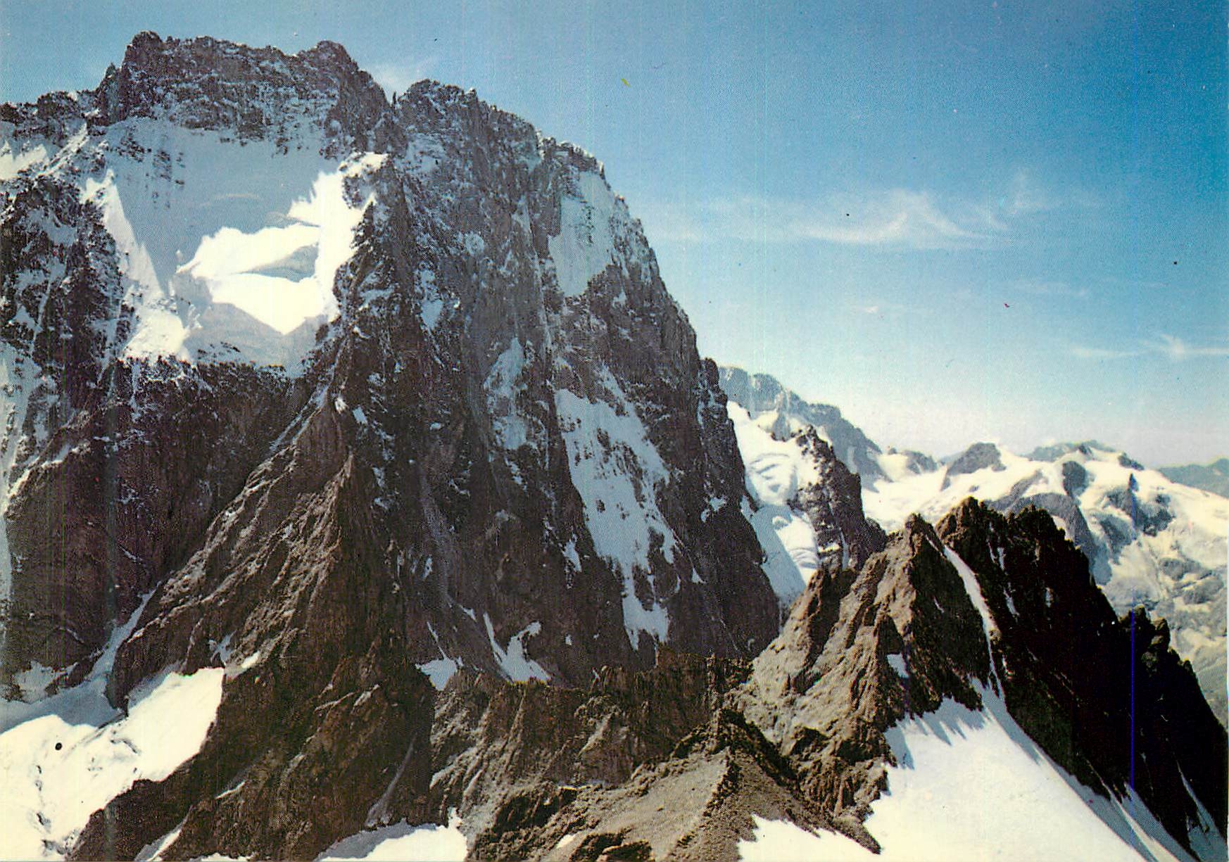 Massif de l'Oisans — L'Ailefroide (3953 m.) vue du Col de la Temple (3322 m.) — Editions F. Francou