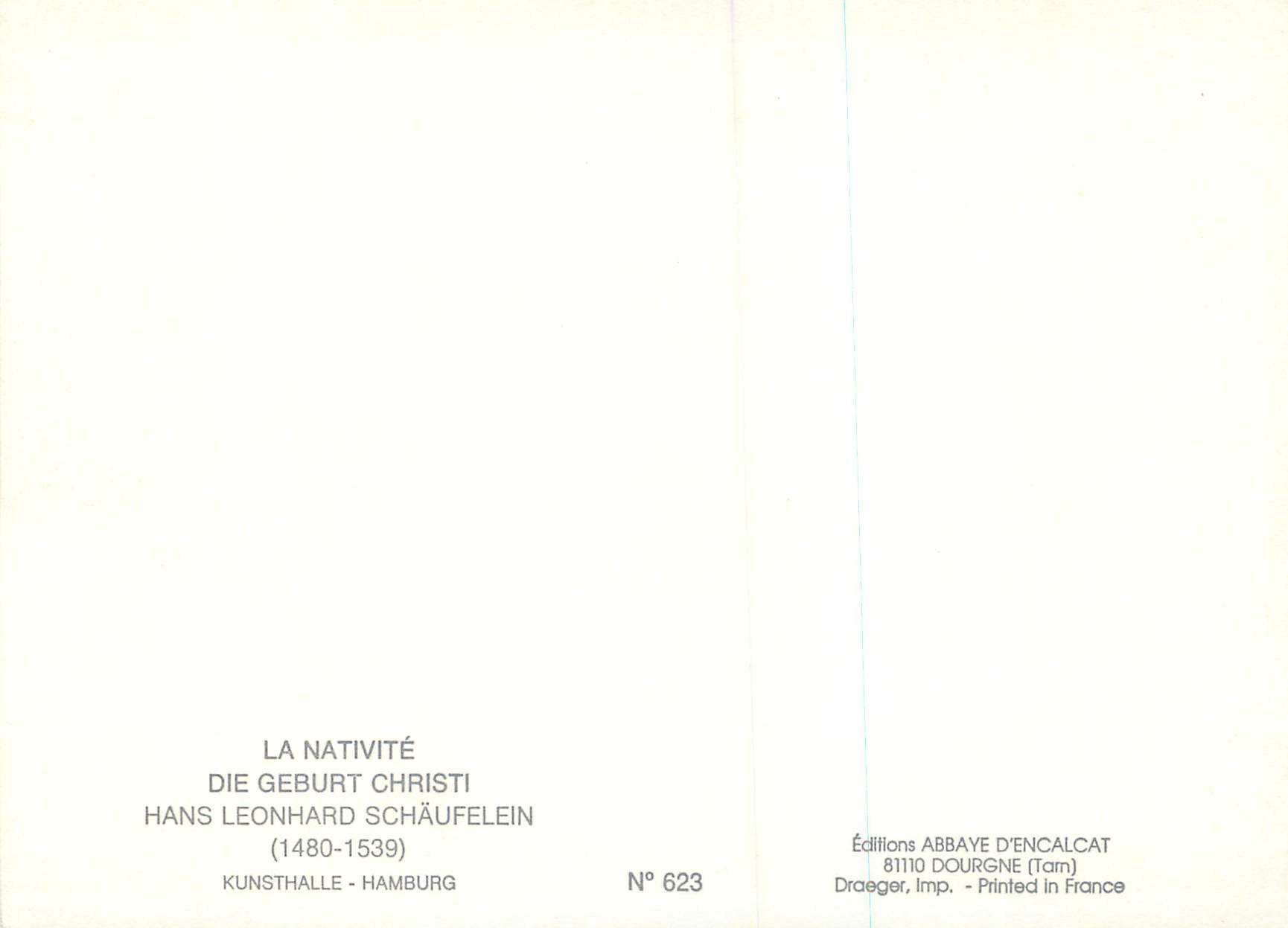 CPM La Nativite Die Geburt Christi Kunsthalle Hamburg  — Verso