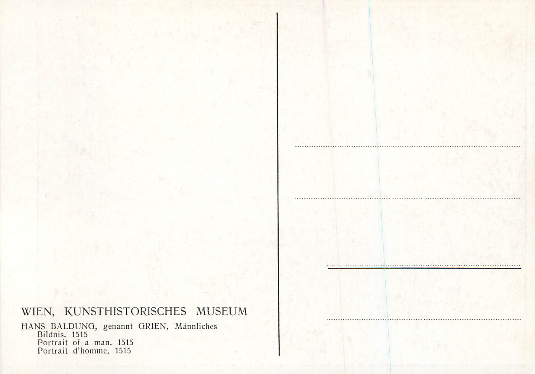 CPM Wien Kunsthistorisches Museum Portrait d homme  — Verso
