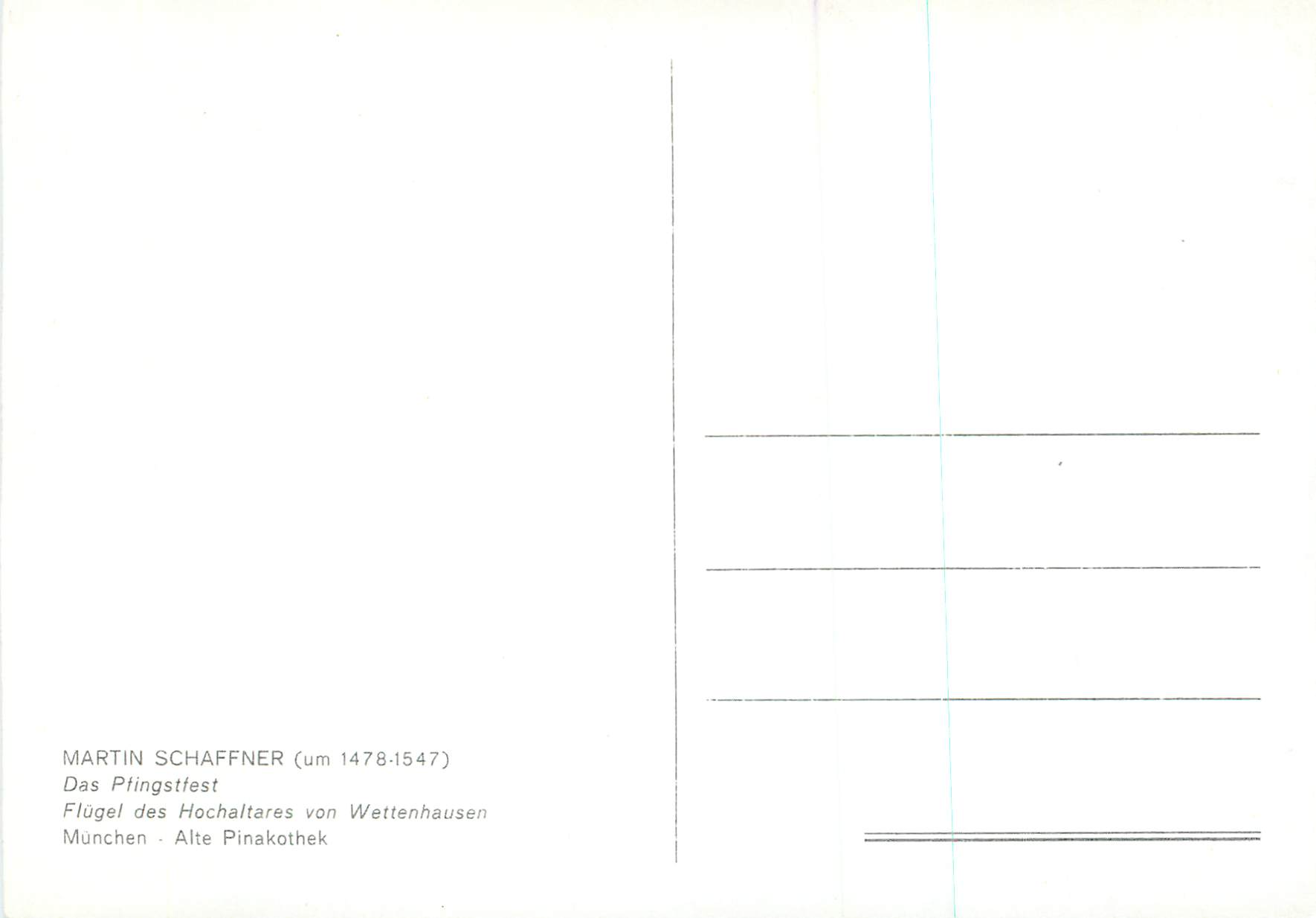 CPM Martin Schaffner Munchen Alte Pinaothek  — Verso