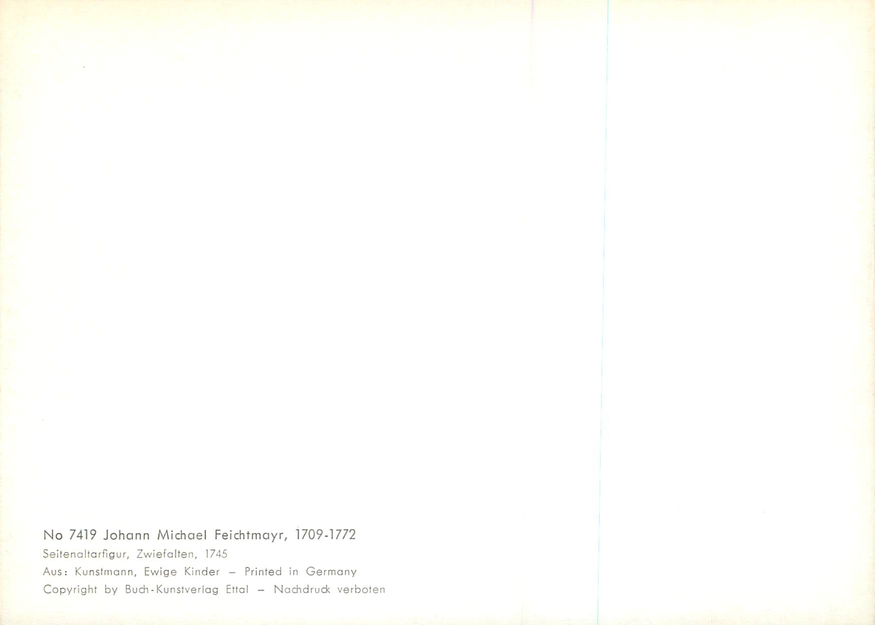 CPM Johann Michael Feichtmayr Seitenalterligur Zwiefalten  — Back
