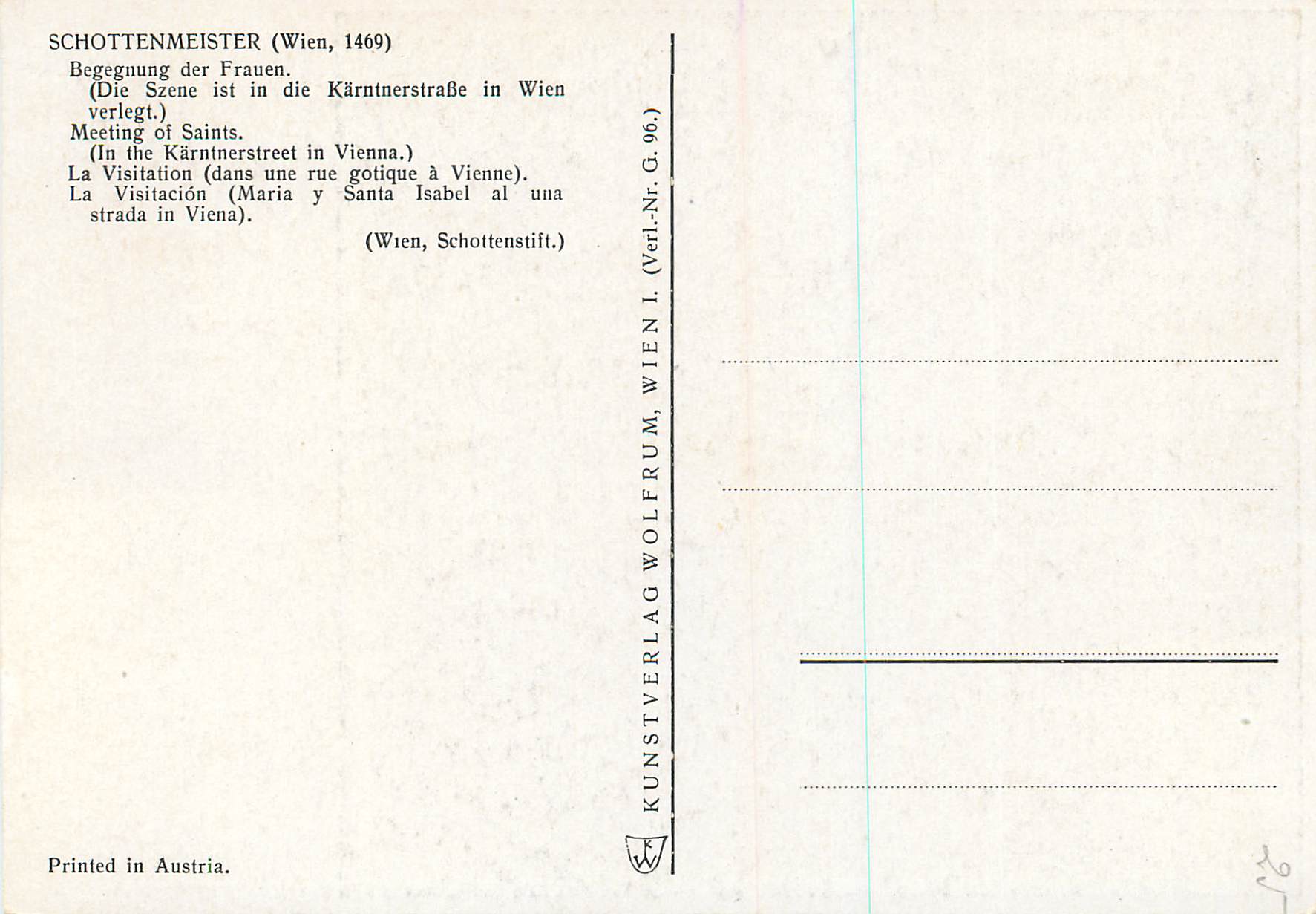 CPM Schottenmeister Wien La visitation  — Verso