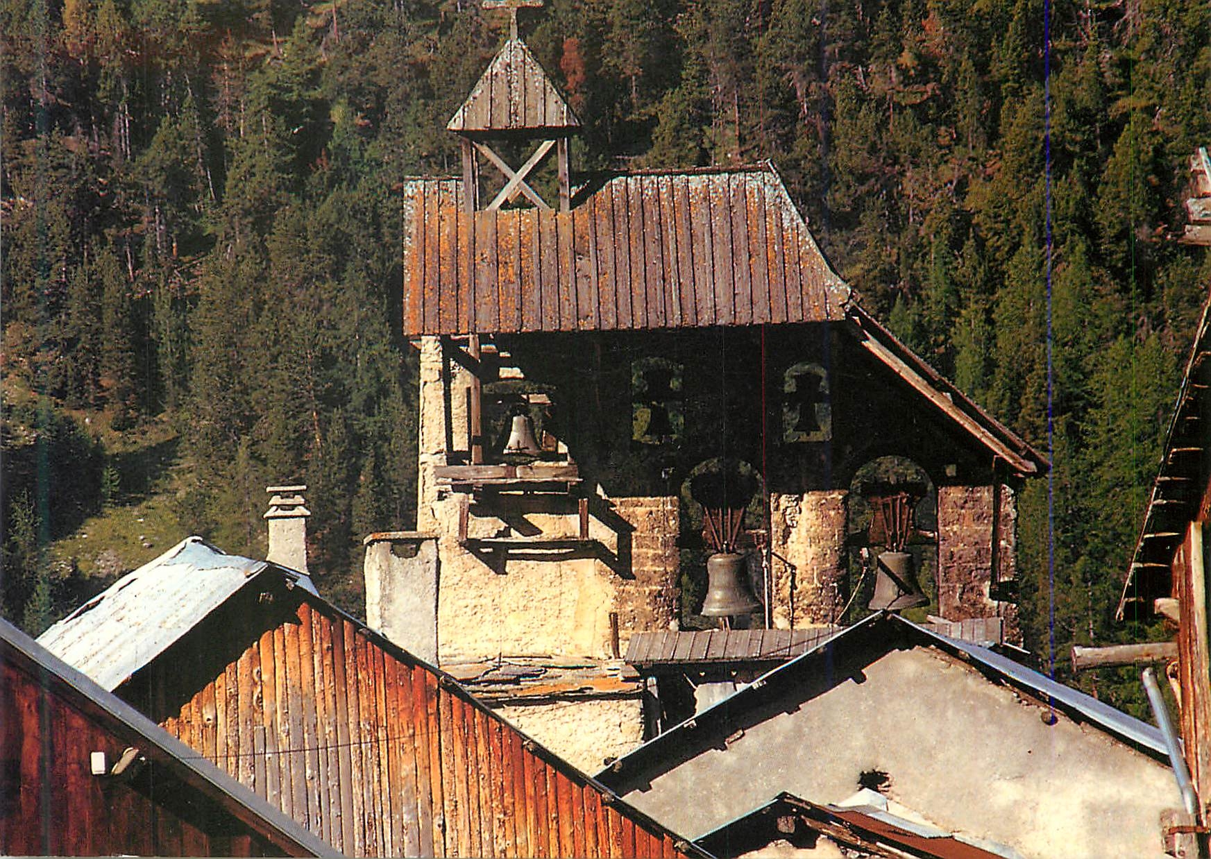 Le clocher de l'église Saint-Sébastien — Le Queyras, Hautes-Alpes — Éditeur C.E.E. n° 052604