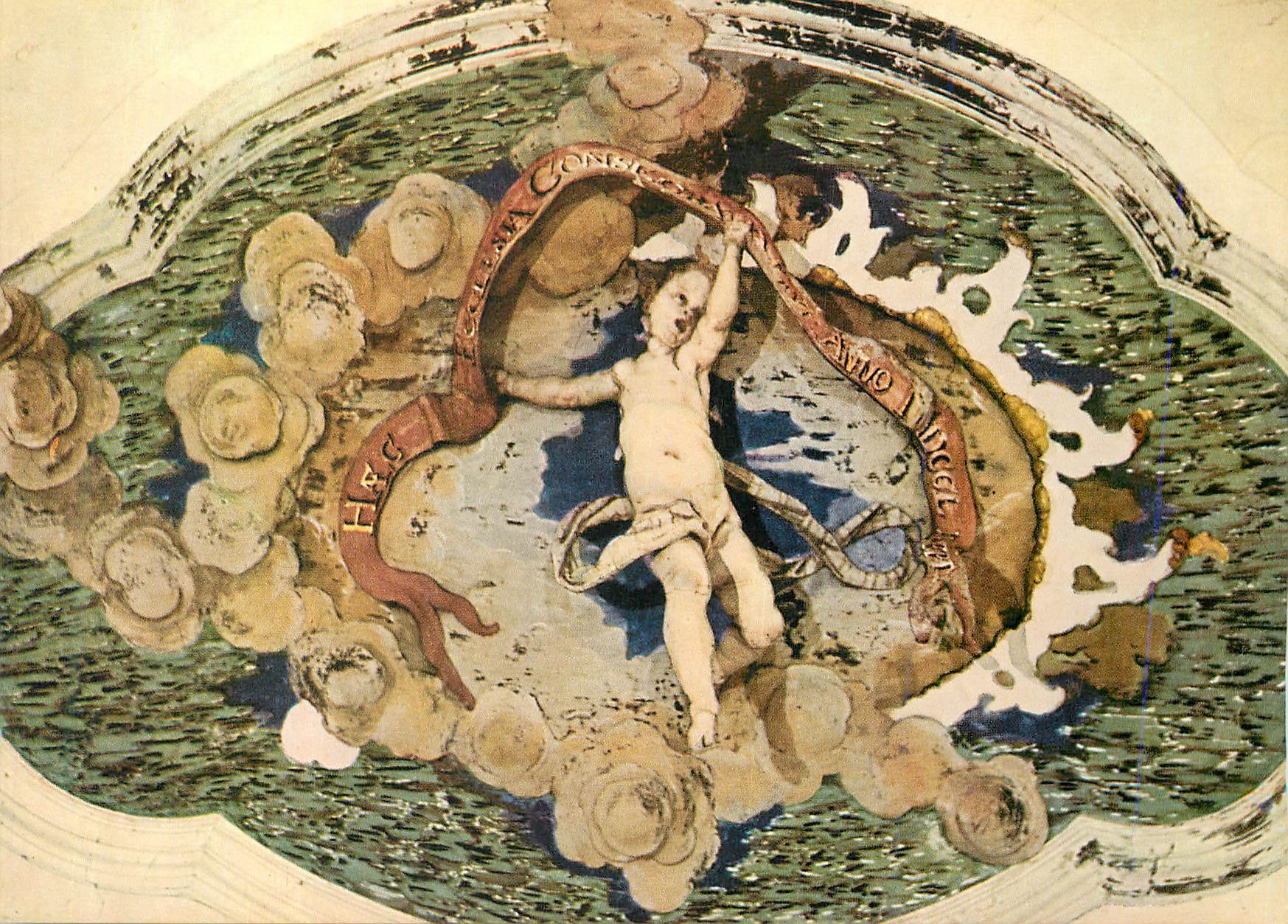 Enfant délivrant un serpent — fresque de Joseph Anton Feuchtmayer — Zisterzienser-Wallfahrtskirche Birnau
