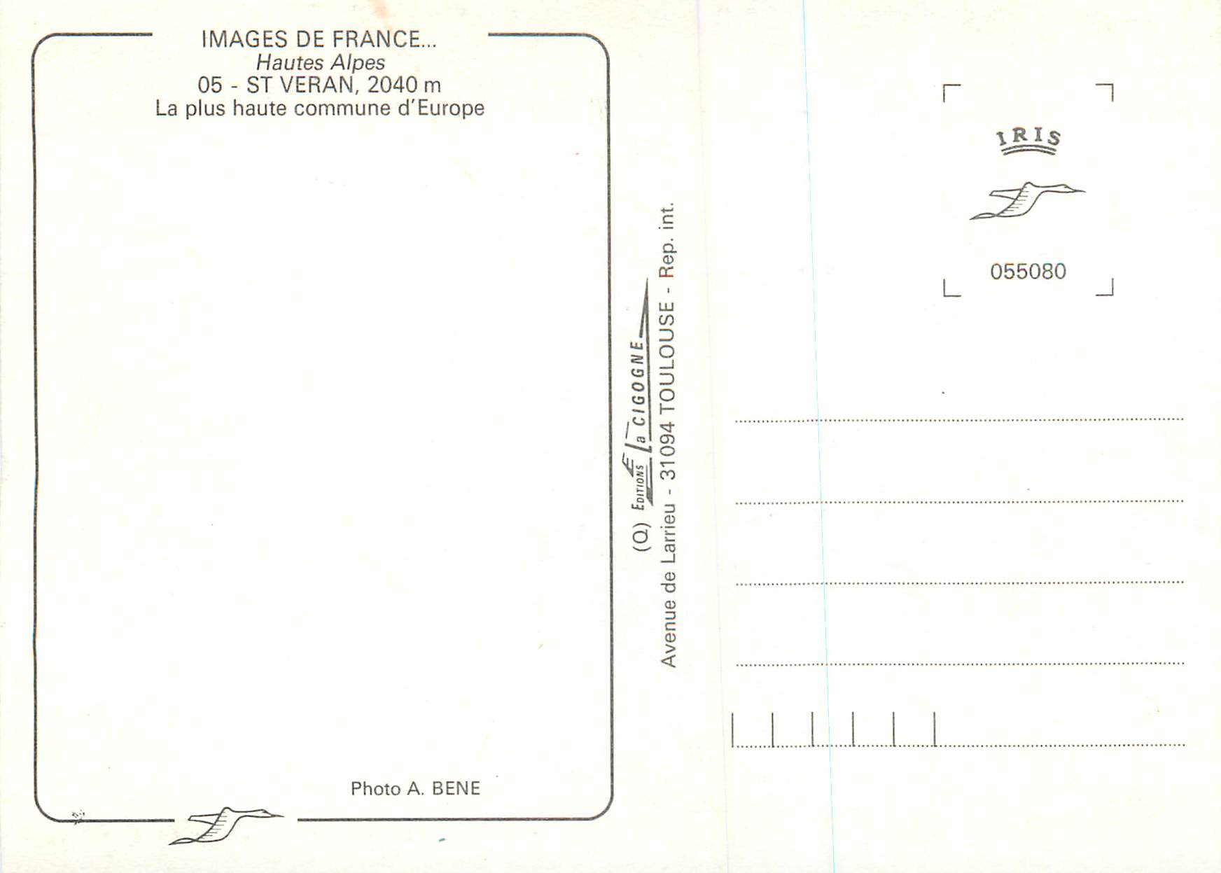 St Veran, 2040 mètres — La plus haute commune d'Europe — Éditeur: Images de France, Photo A. Bène — Reverso