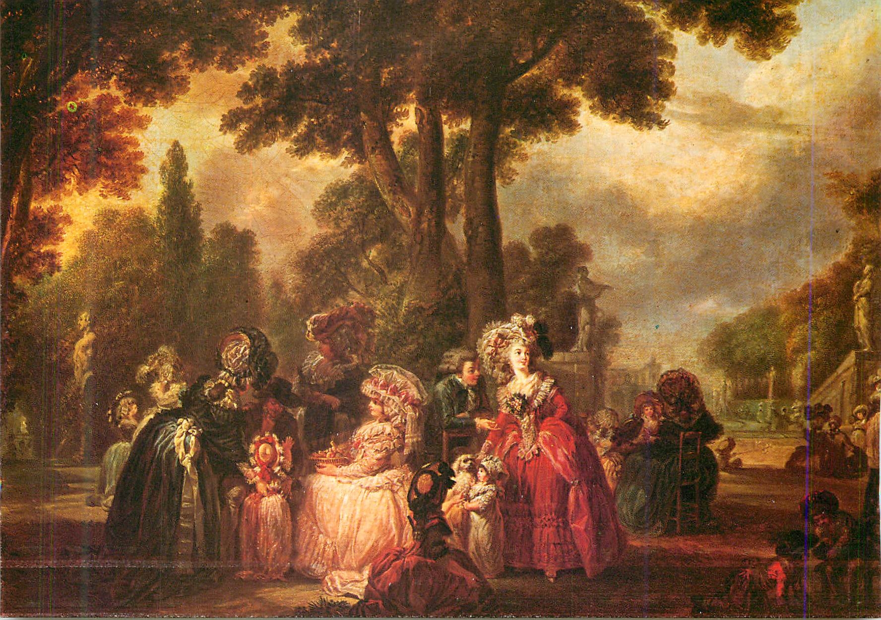 CPM Musee Cognaco Jay Watteau de Lille Assemblee dans un parc 