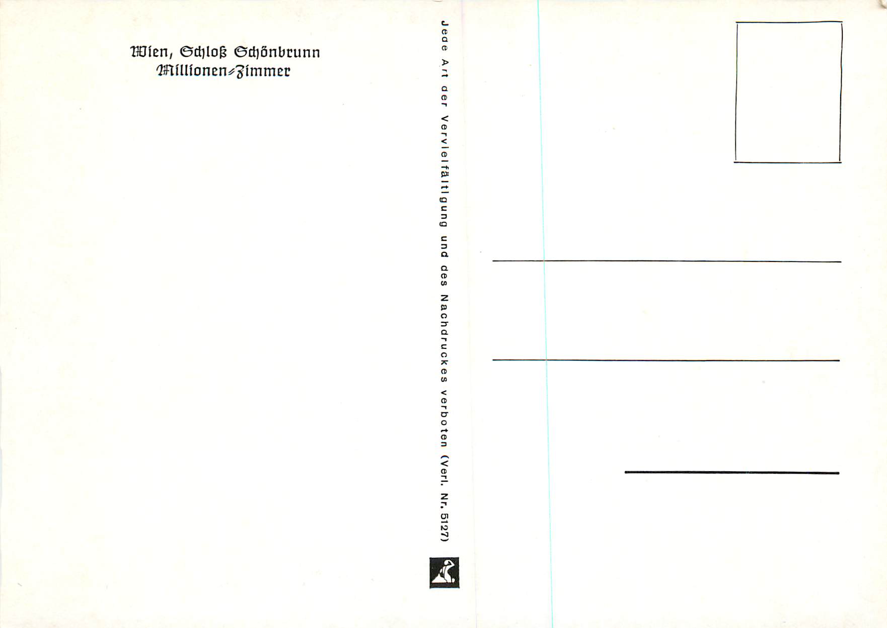 Wien, Schloss Schönbrunn — Millionenszimmer — Verl. Nr. 5127 — Verso