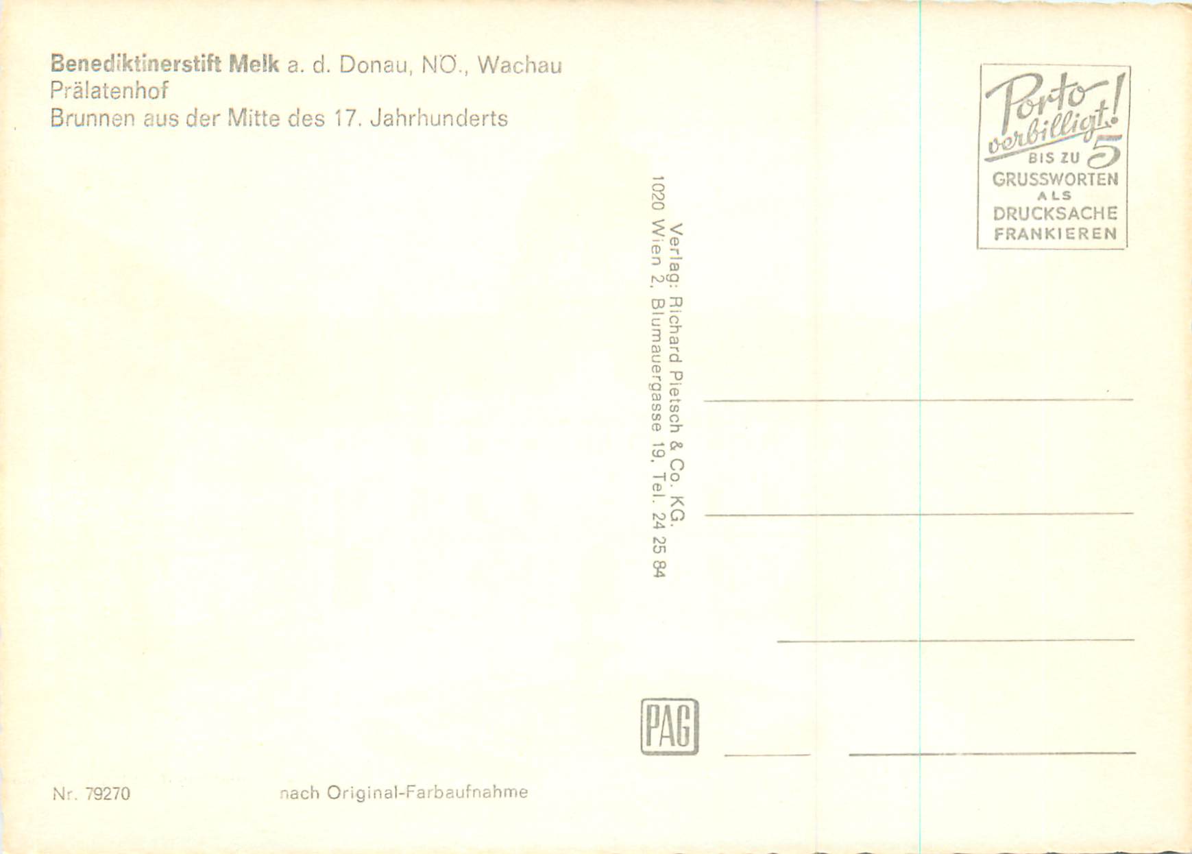 CPM Benediktinerstift Melk ad Donau Wachau  — Rückseite