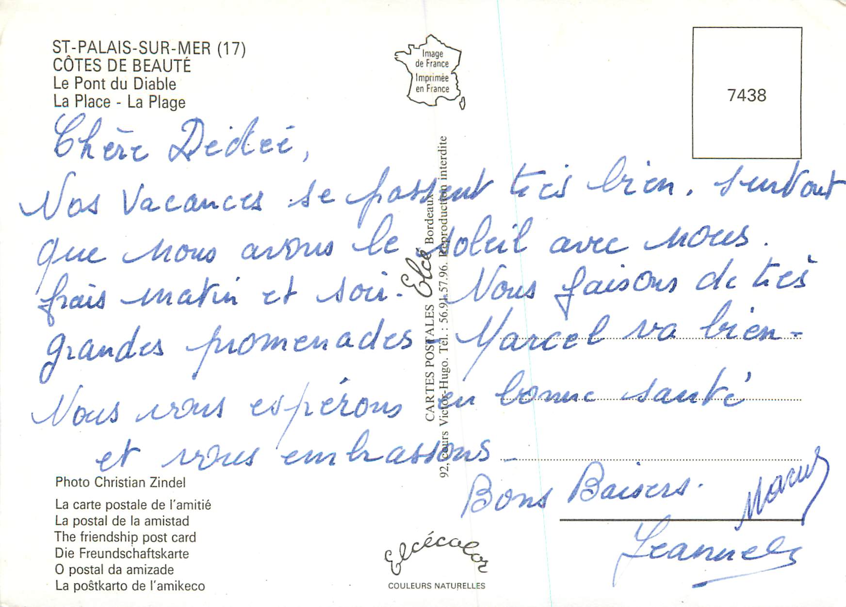 Saint-Palais-sur-Mer — Pont du Diable, plage et place — Élés — Verso