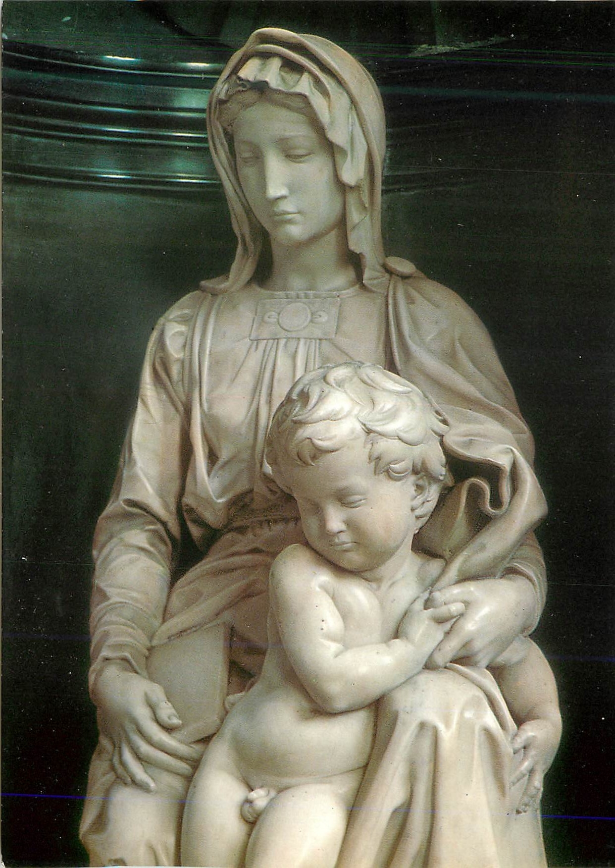 CPM Brugge Eglise Notre Dame La Madone avec L'Enfant Jesus (Detail) Michel Angelo (1501)