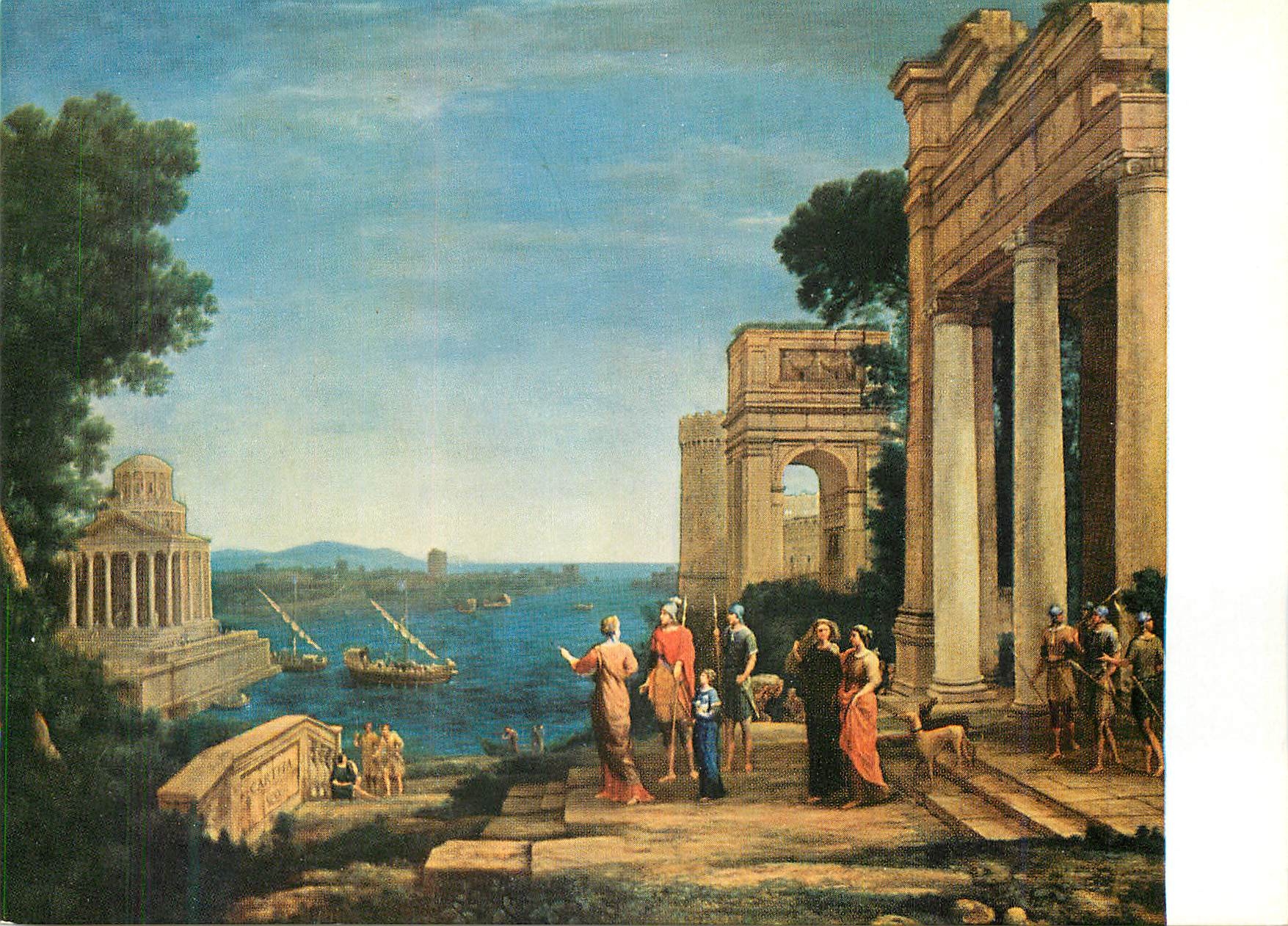 CPM Bruckmanns Bildkarte Claude Lorrain Enee et Didon