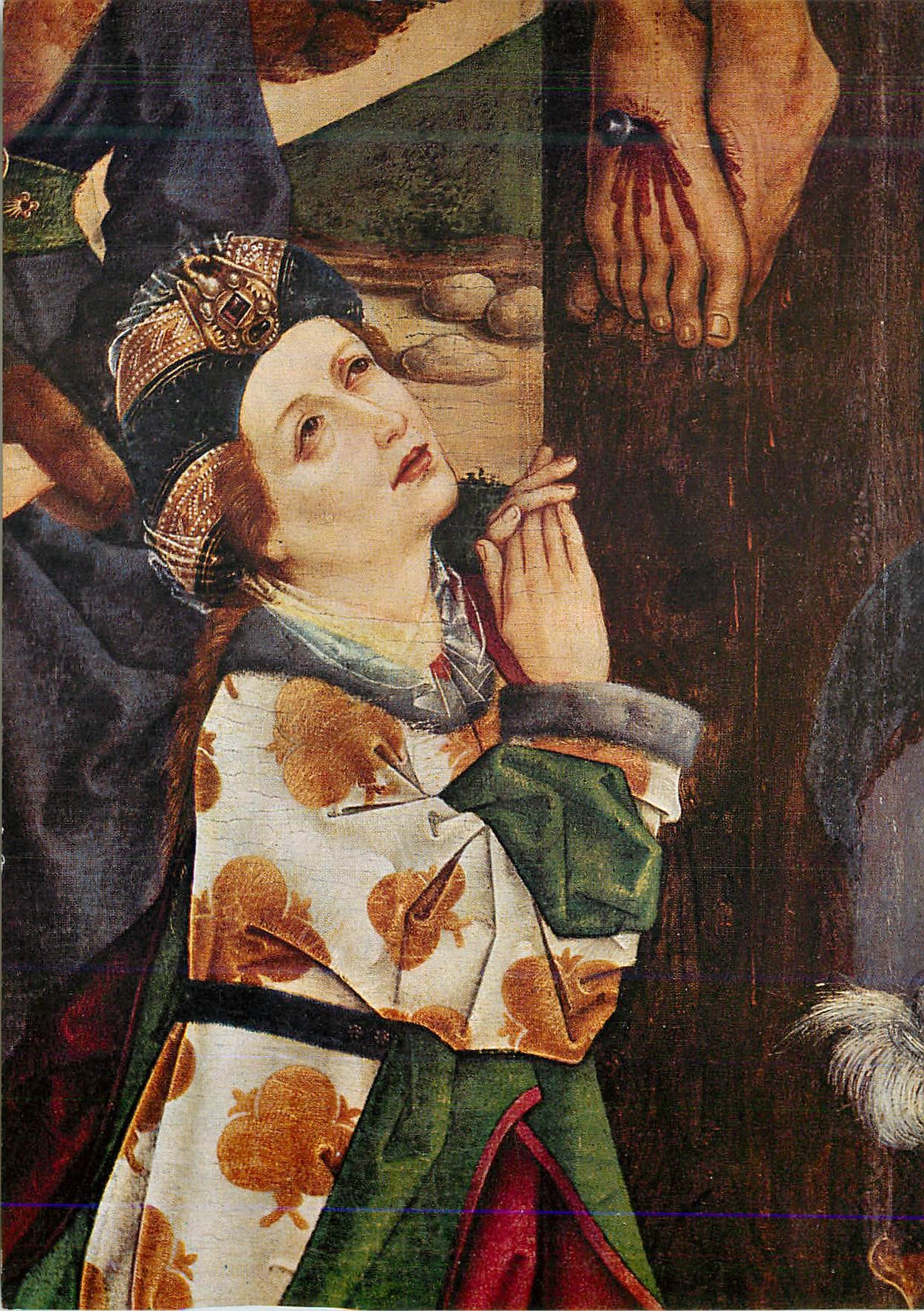 CPM Hans Pleydenwuftt (um 1420 1472) Alte Pinakothek Munchen Maria Magdalena Detail aux Kreuzigung Christi