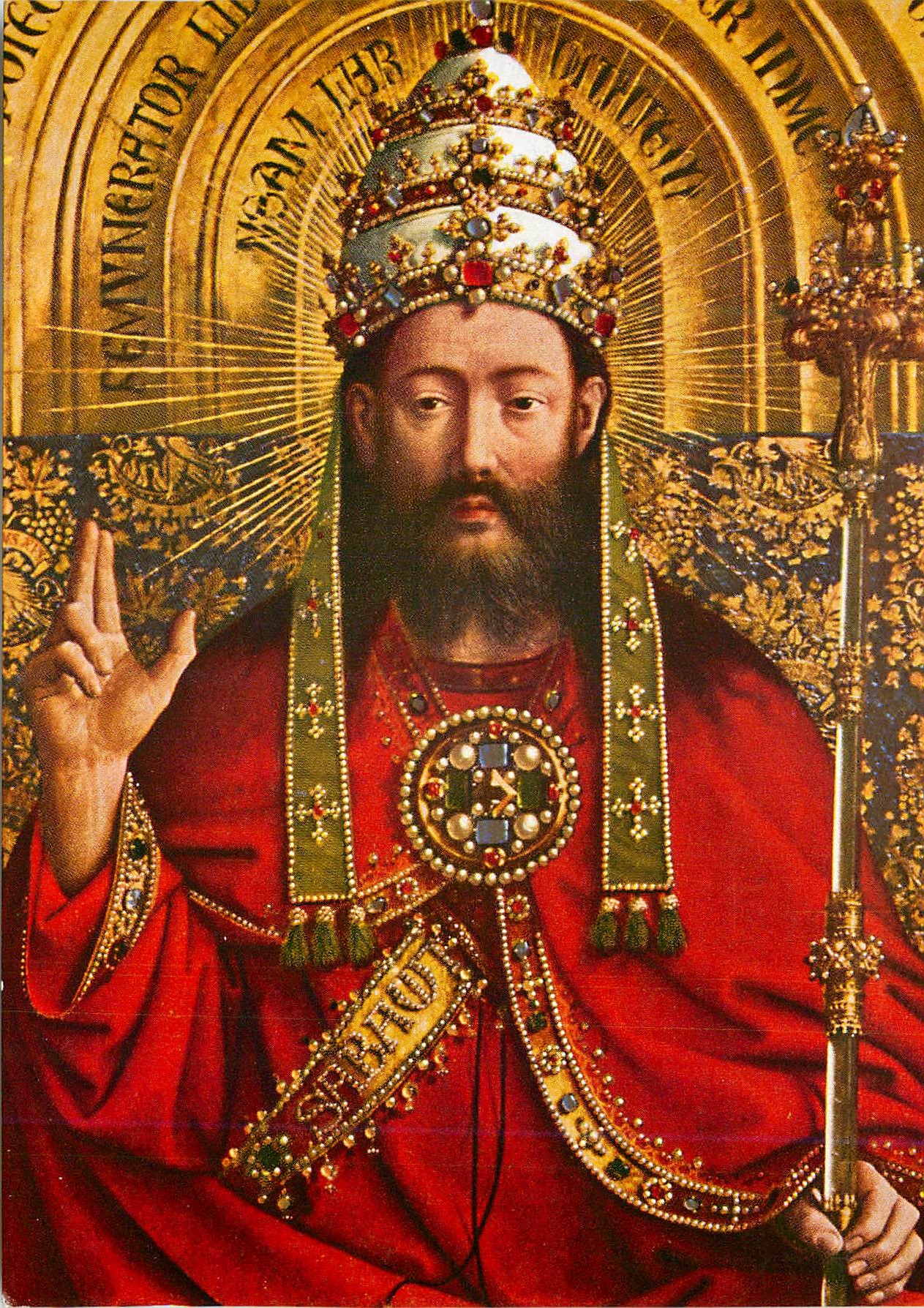 CPM Van Eyck Het Lam Gods le Christ en Gloire