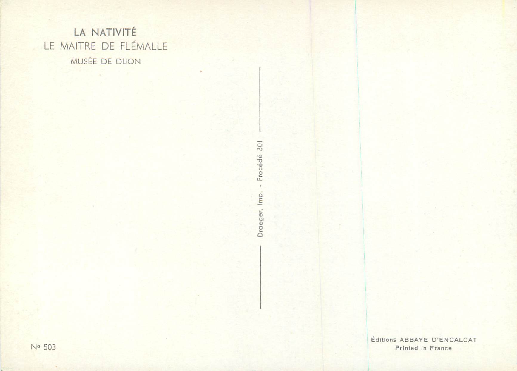 CPM Musee de Dijon la Nativite le Maitre de Flemalle — Verso