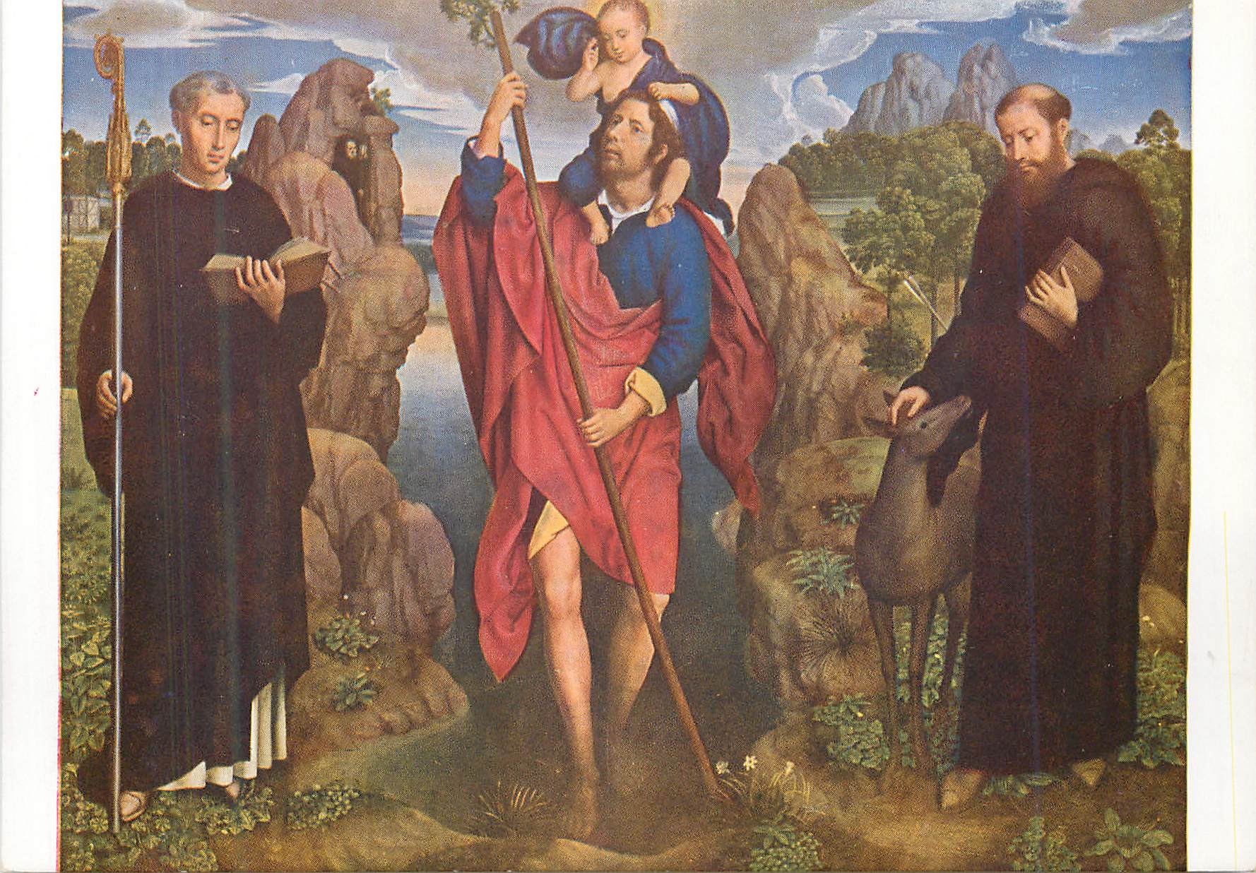 CPM Hans Memling (1430 1494) Saint Christophe Saint Maur et Saint Gilles