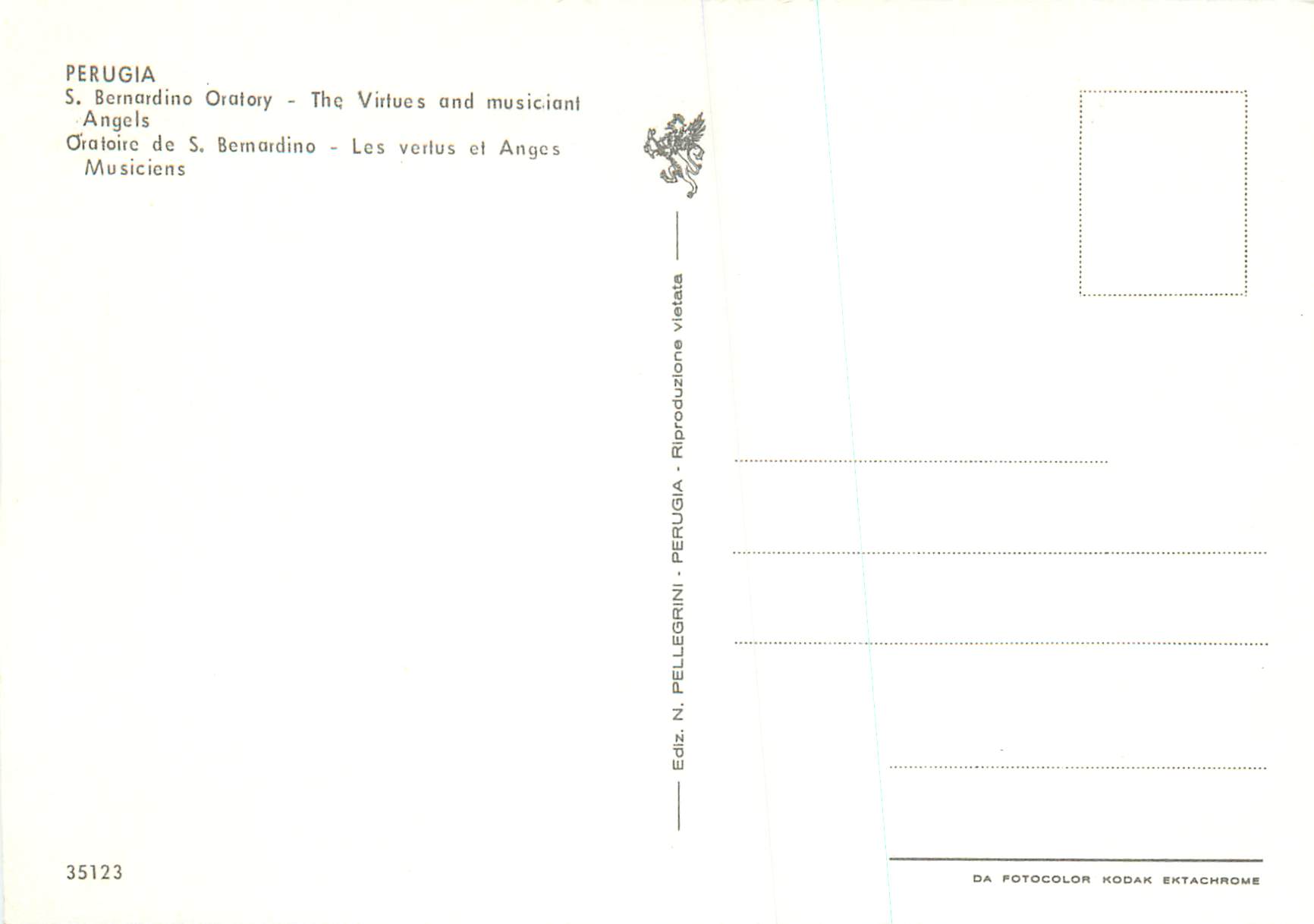 CPM Perugia Oratoire de St Bernardino les Vertus et Anges Musiciens — Rückseite
