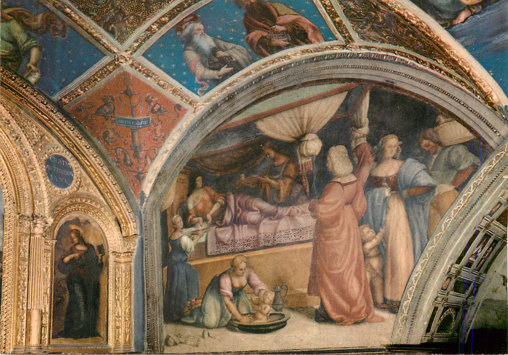 CPM Perugia Chapelle de St Jean Baptiste la Naissance de St Jean Fresque