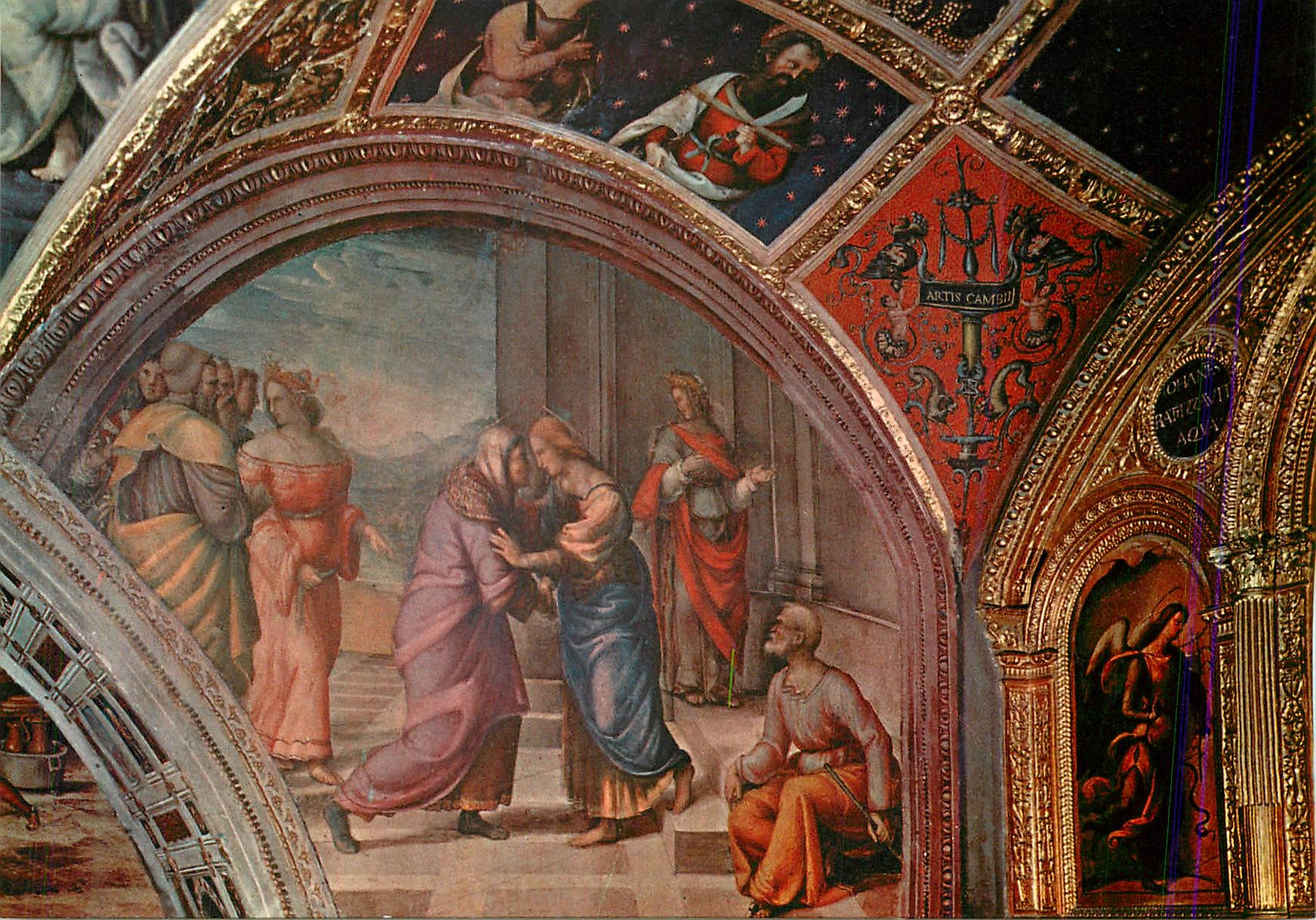 CPM Perugia  Chapelle de St Jean Baptiste la Visitation Fresque